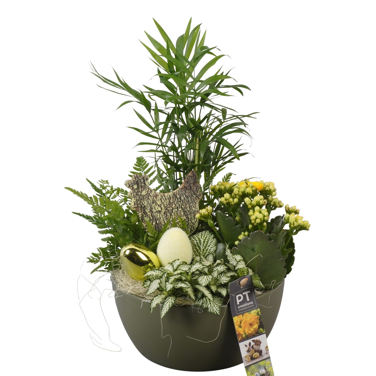 PTPB6516 Arrangement Easter in keramiek schaal, D 18