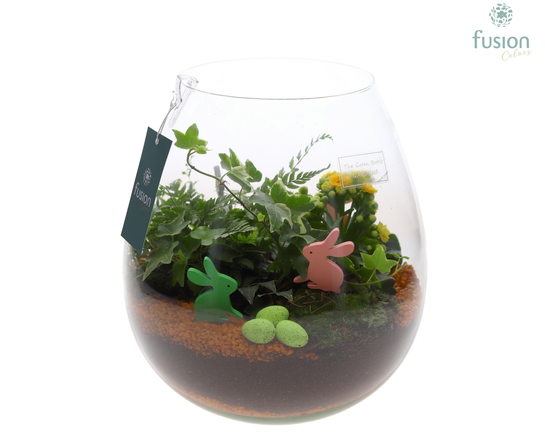 Green Bottle Abby Large met Pasen arrangement, D 24