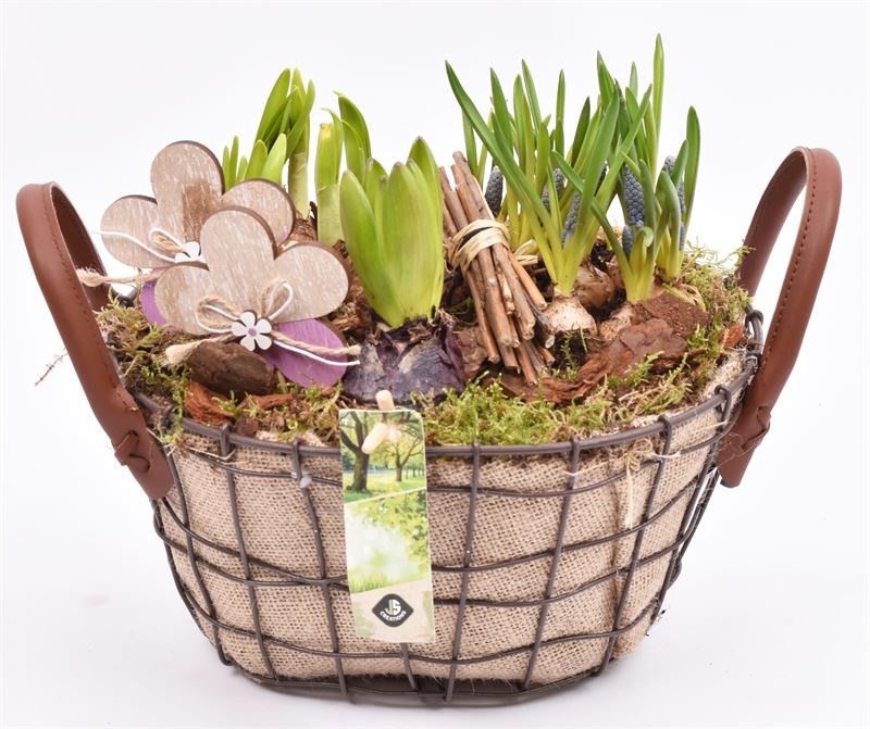 Gaasmand ovaal met jute 25x20cm, D 25