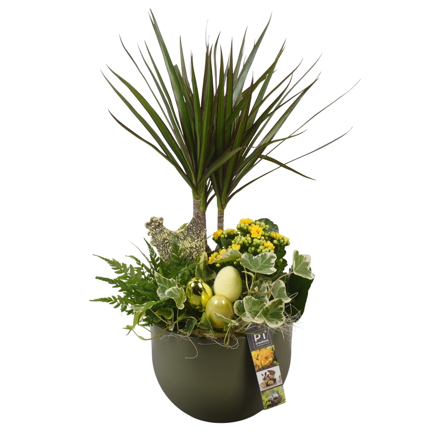 PTPB6517 Arrangement Easter in keramiek pot, D 19