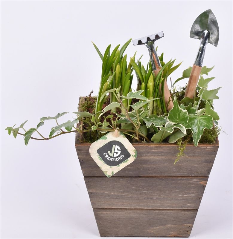 Hout vierkant 17x17cm, D 17