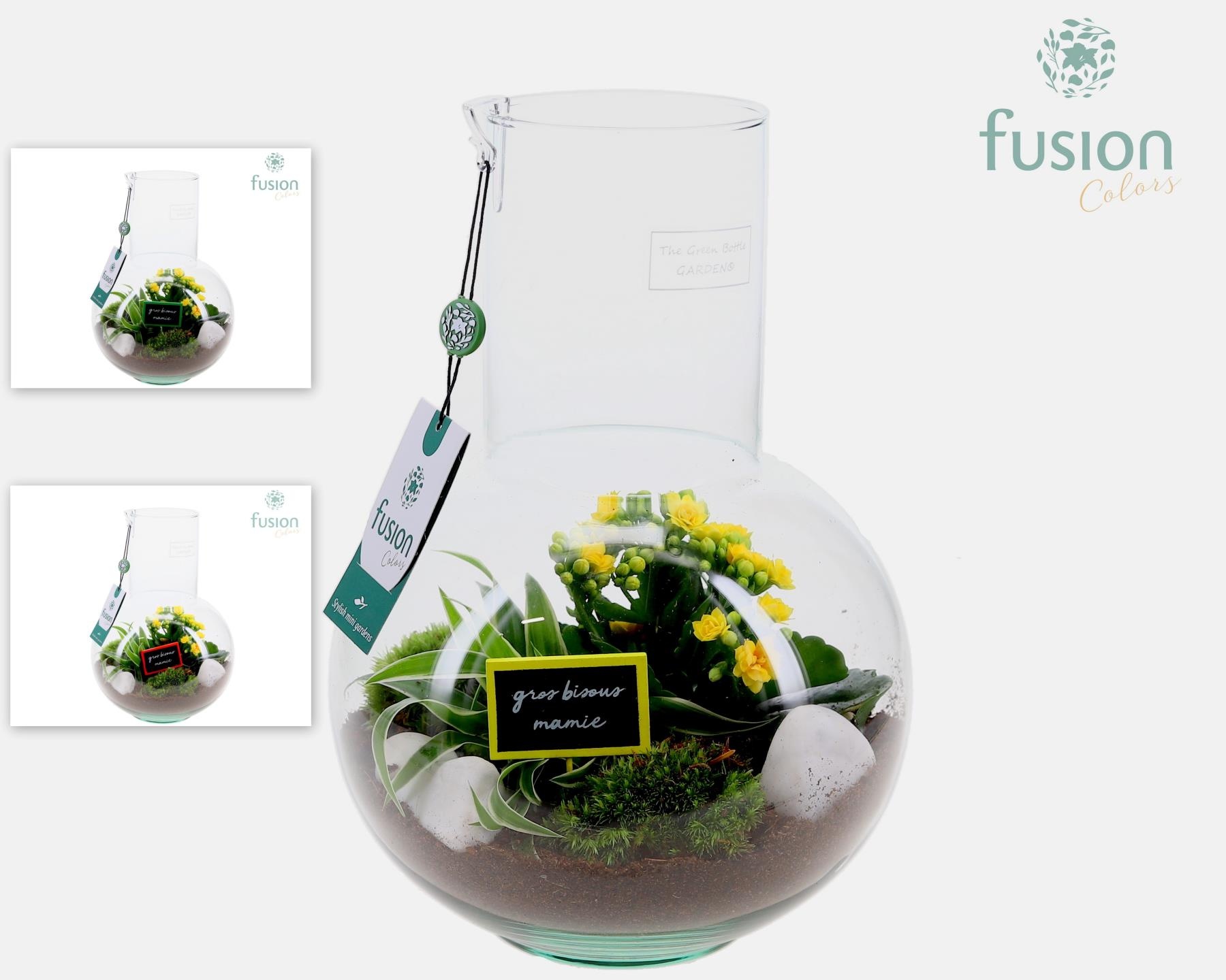 Green Bottle Suzanne Medium met Grootmoederdag arrangement, D 21