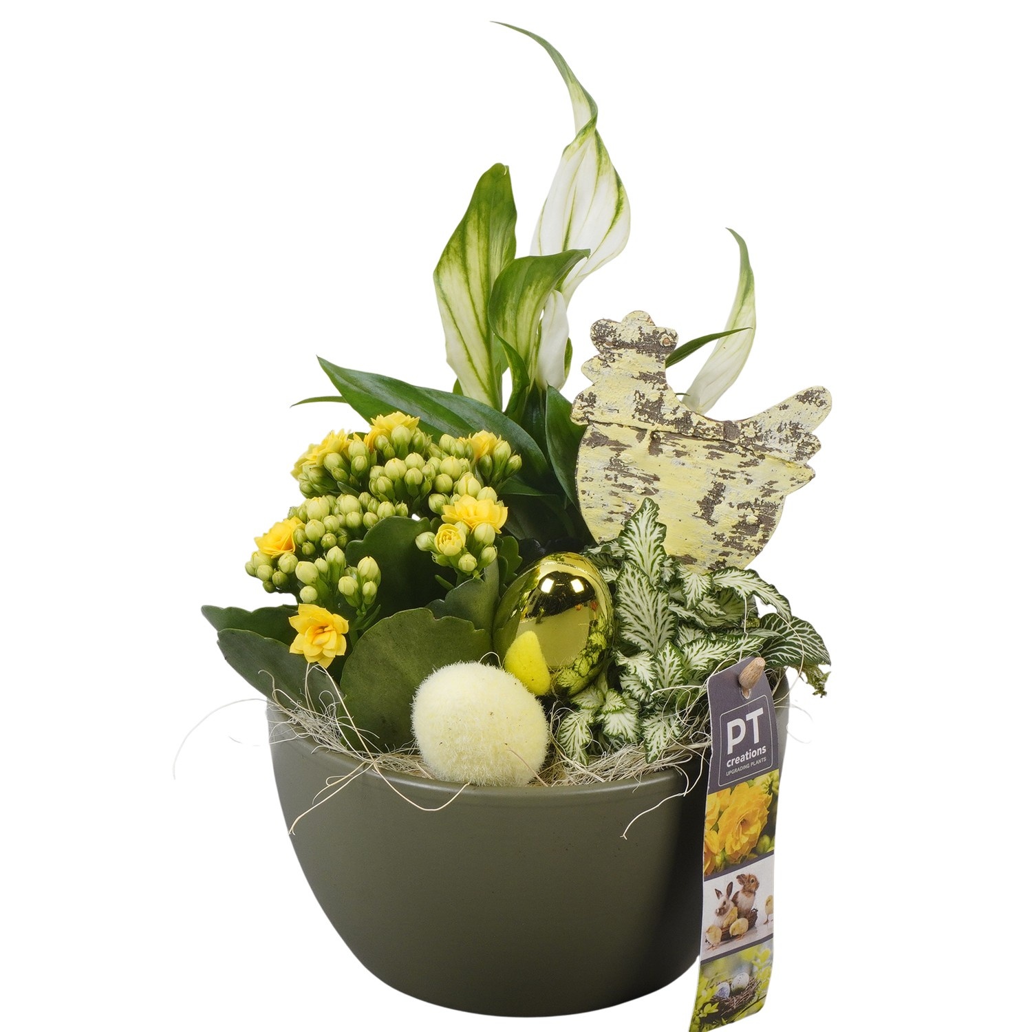 PTPB6515 Arrangement Easter in keramiek schaal, D 16