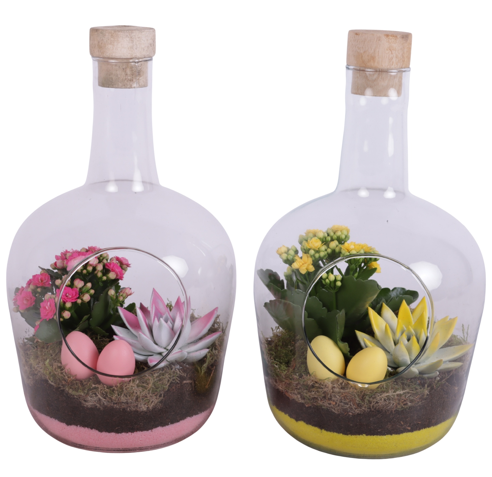 Easter Arr. Indoor Glass Vase with Hole Ø18cm with 2PP, D 18