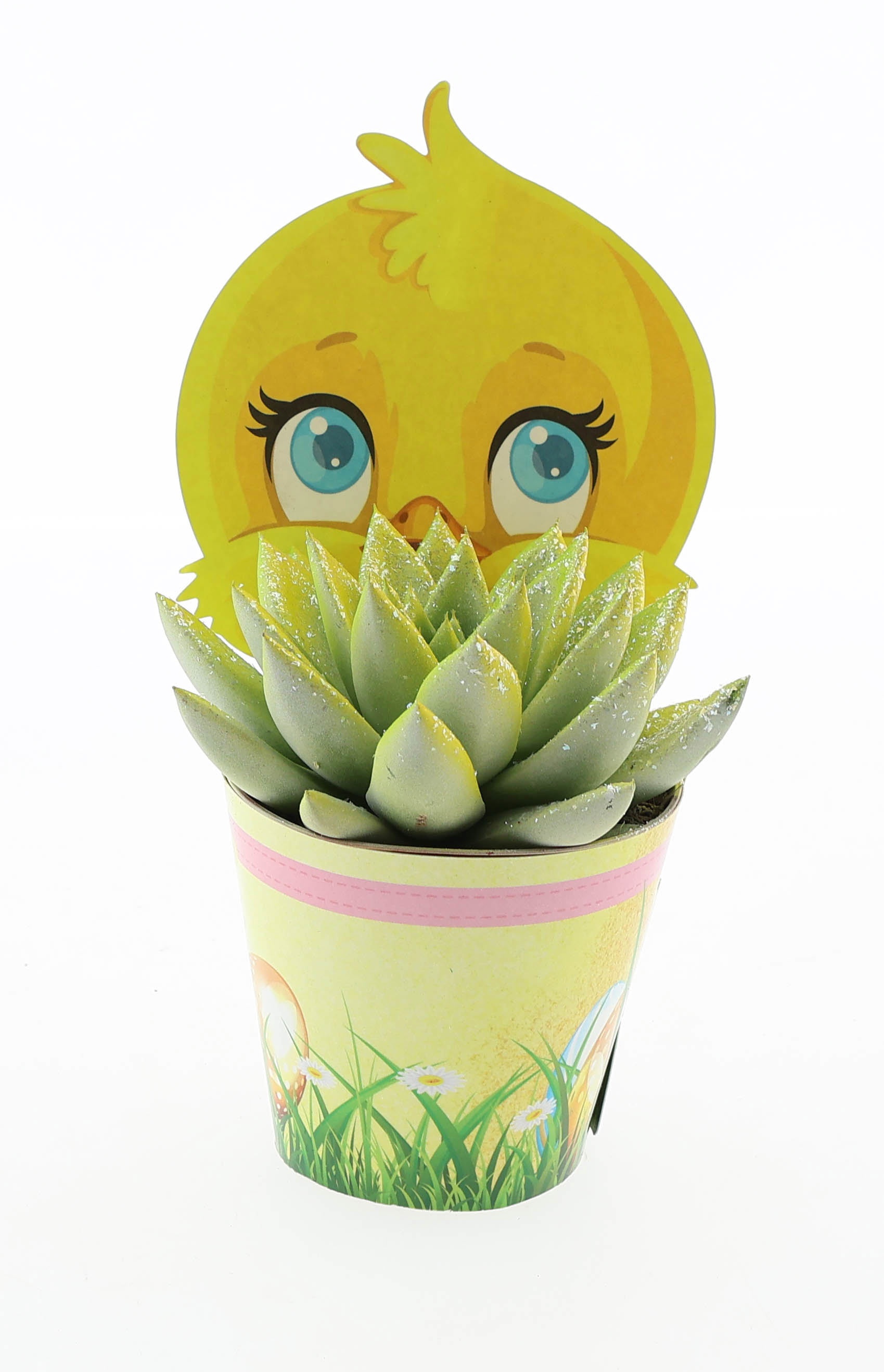 Potcover kuiken easter multi glittermix, D 8,5