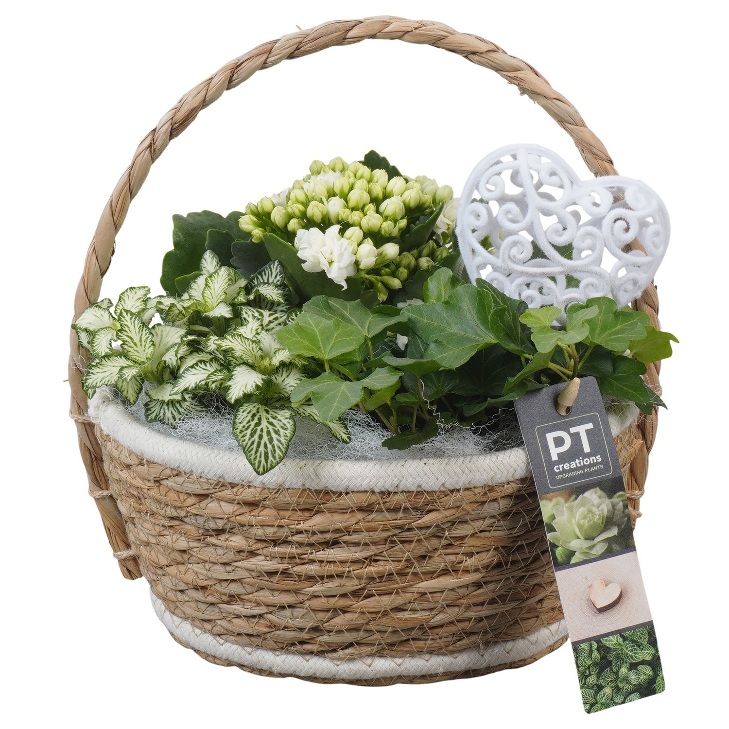 PTVMB2339 Arrangement Valentines-Mothersday in riet mand, D 20