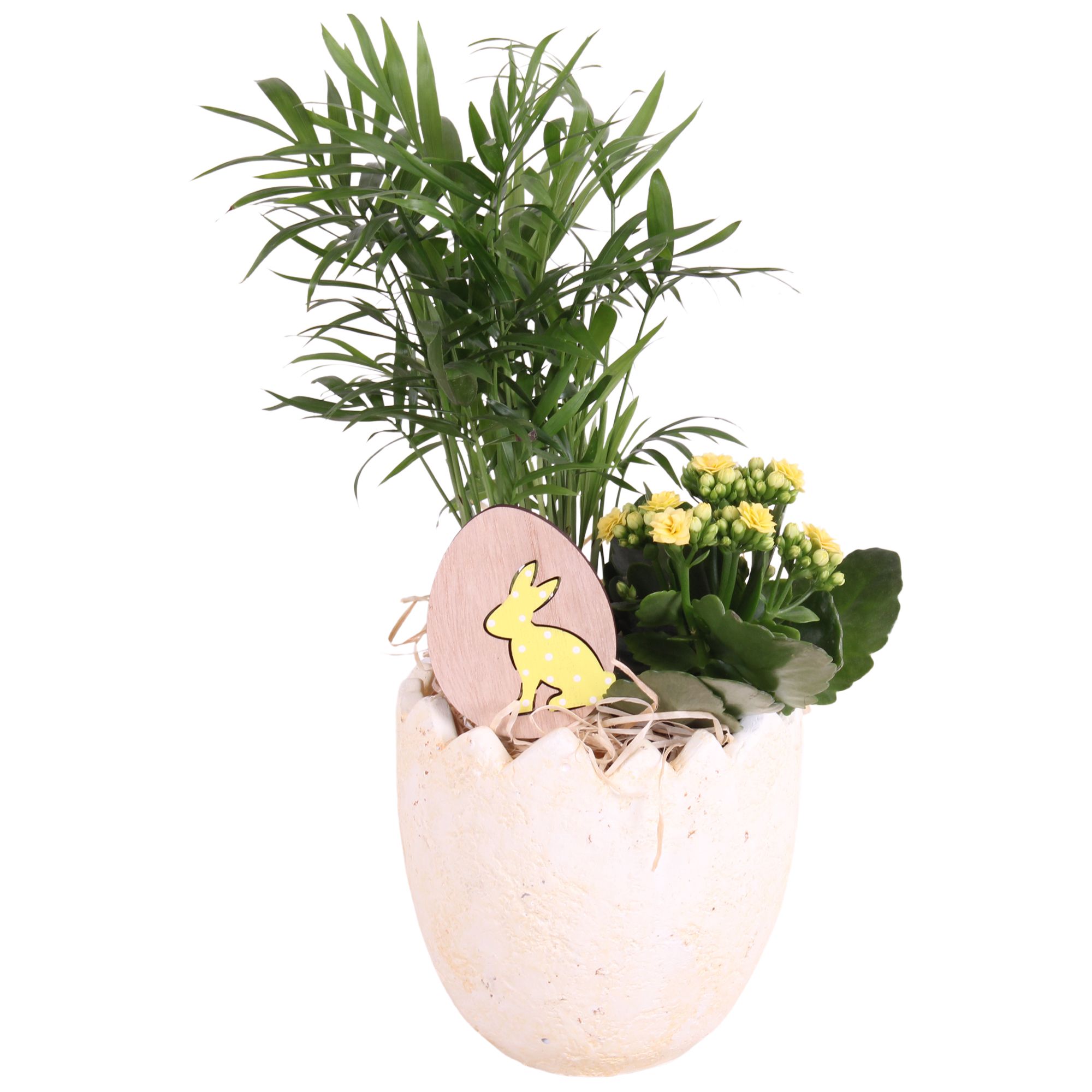 Easter Arr. Indoor Ceramic half egg Ø15cm 2PP, D 15