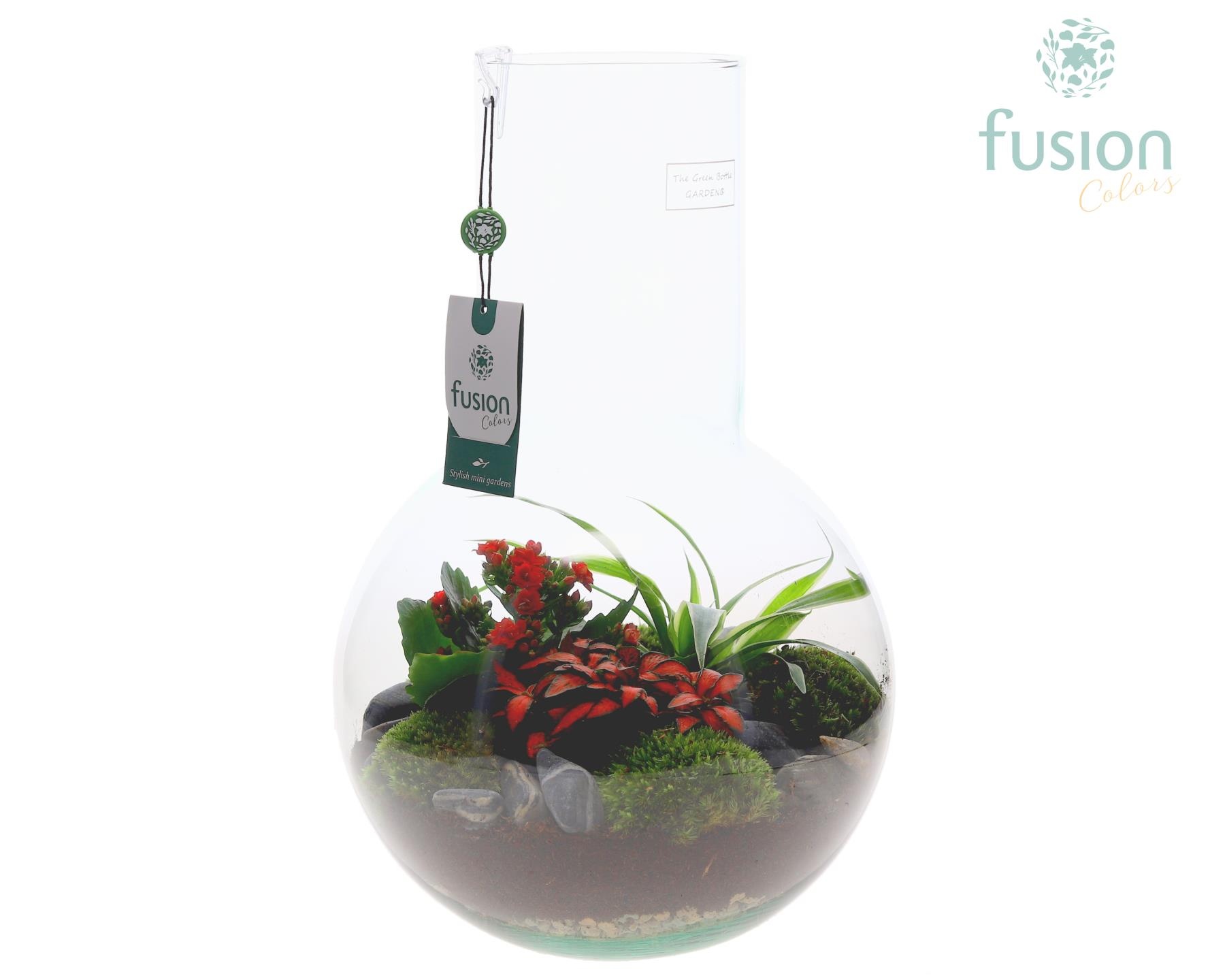 Green Bottle Suzanne Large met arrangement, D 26