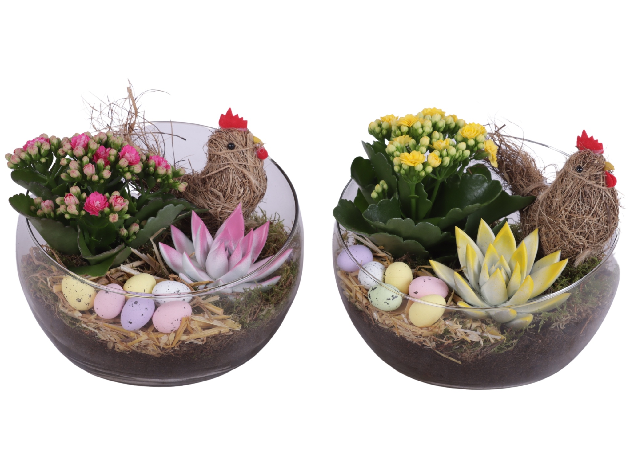 Easter Arr. Indoor Glass Bowl Vase Ø20cm 2PP, D 20