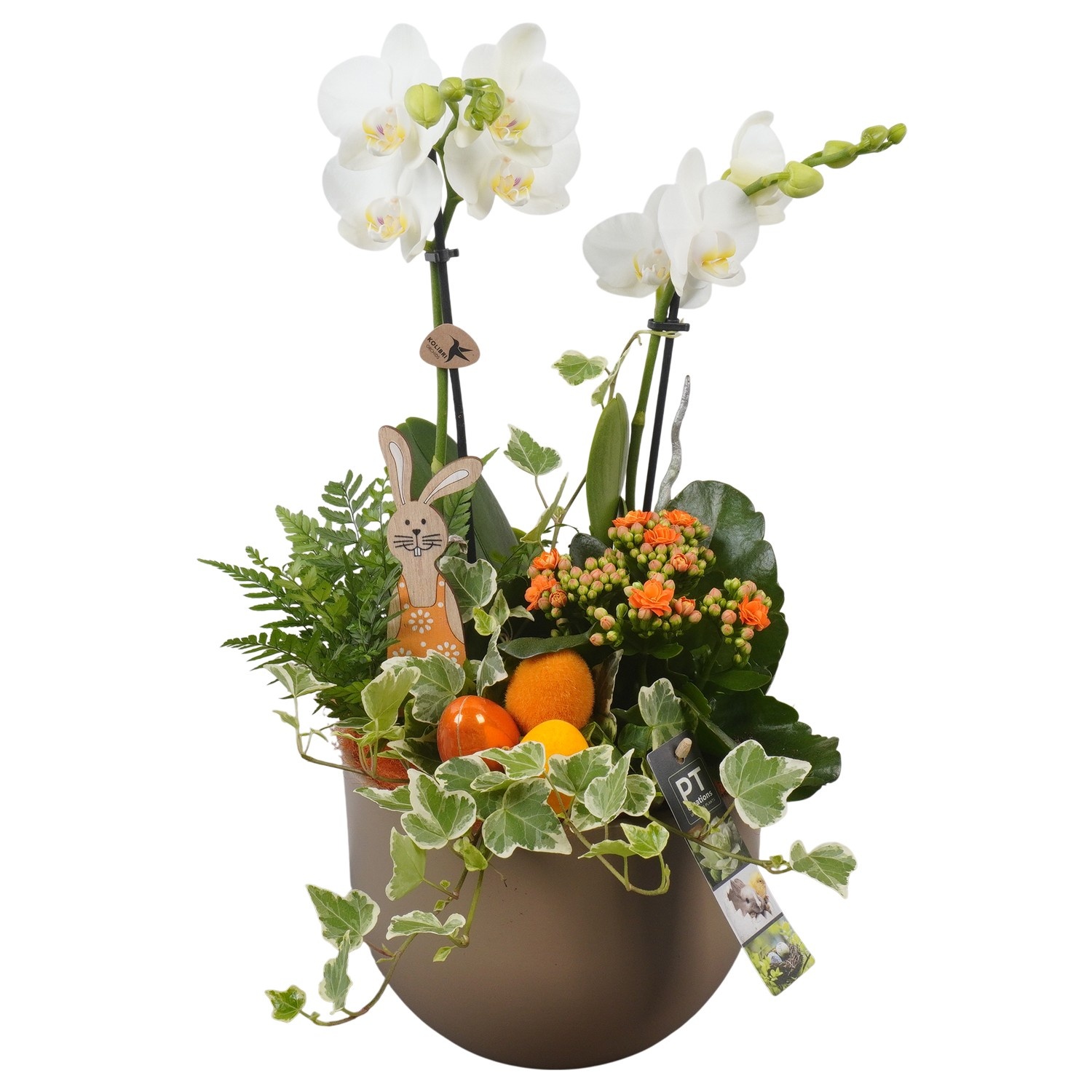 PTPB6530 Arrangement Easter in keramiek pot, D 19