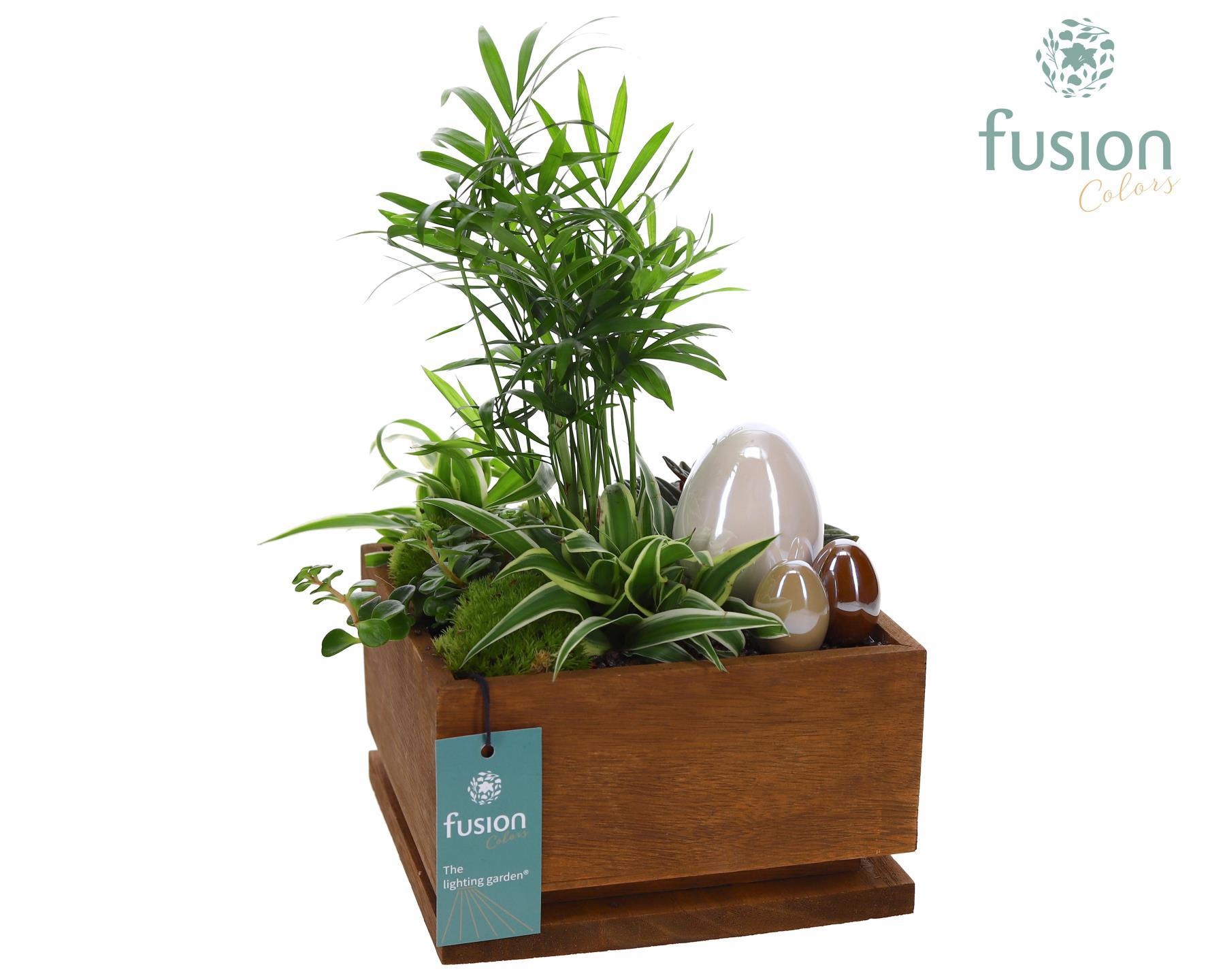 The Lighting Garden LED Large bruin vierkant met Pasen arrangement, D 19