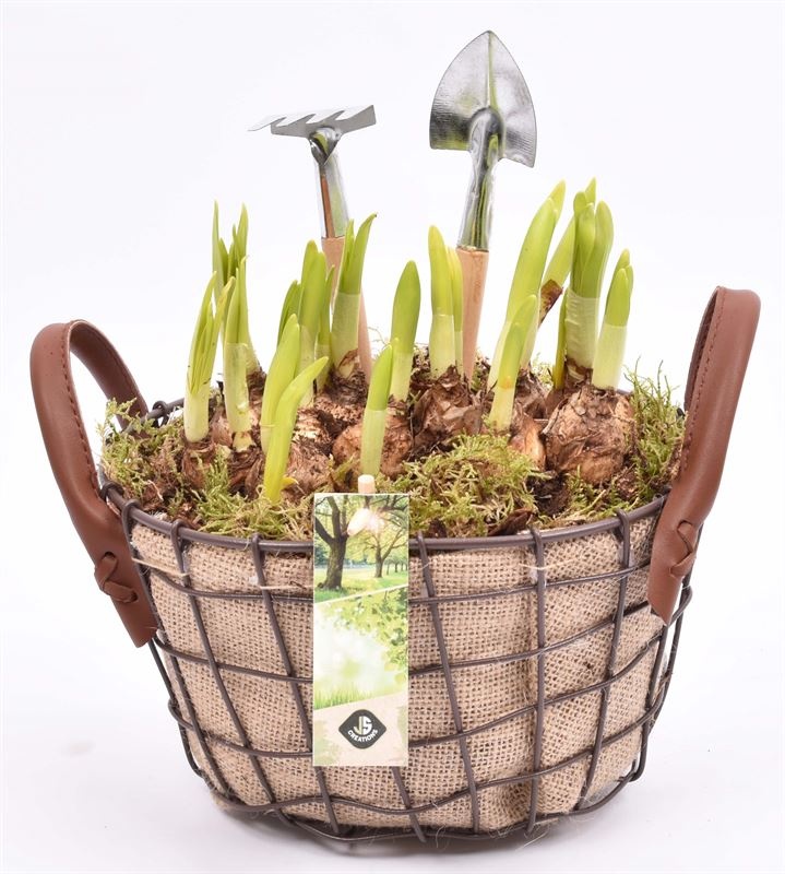 Gaasmand met jute 21x15.5cm, D 21