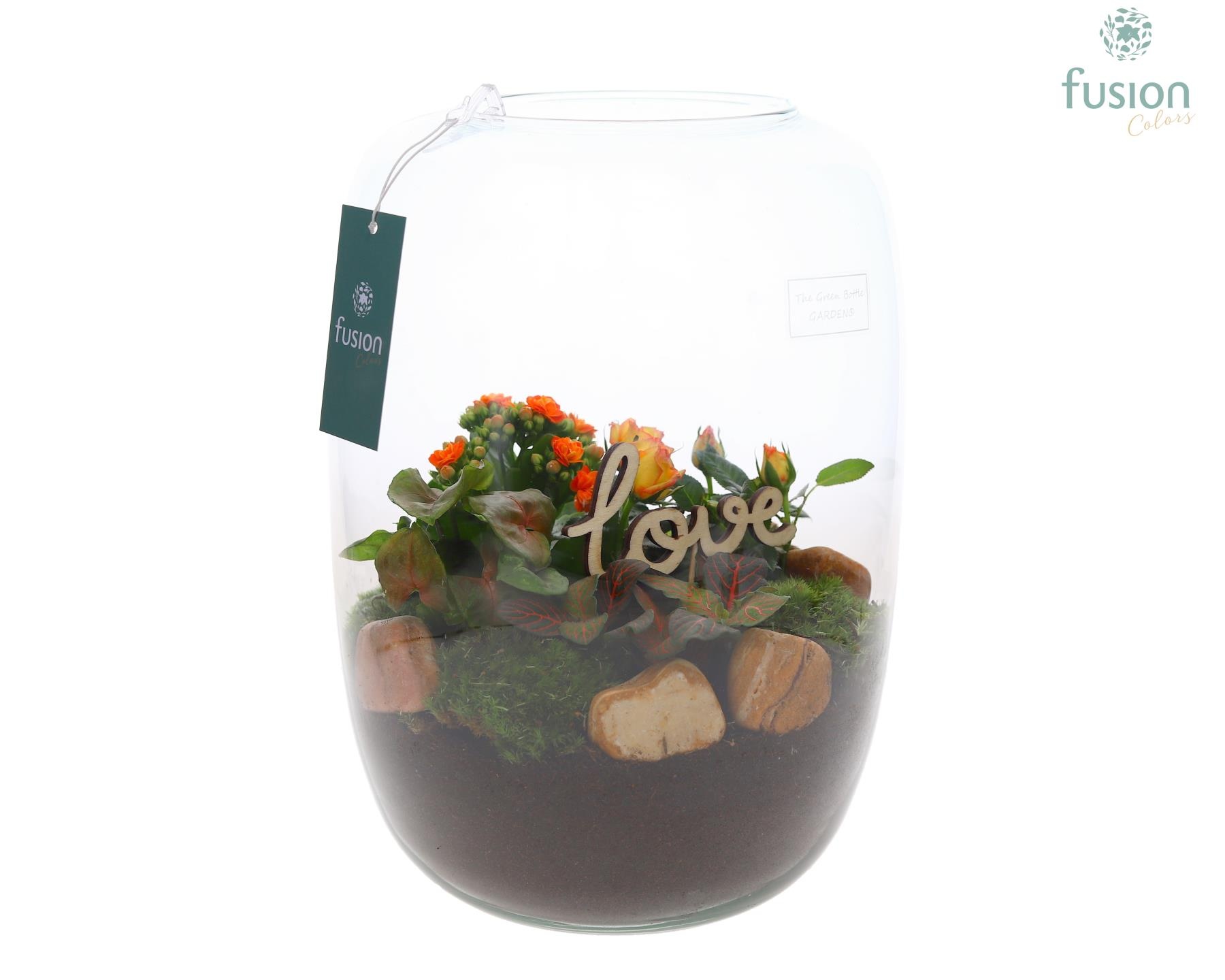 Green Bottle Isabella XLarge Love met arrangement, D 23