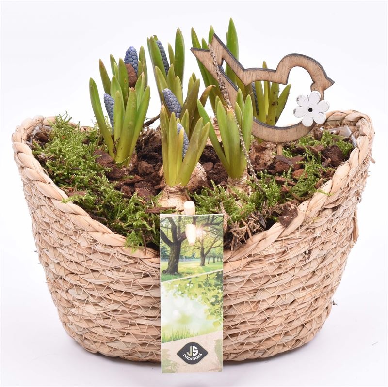 Jute mand ovaal 19x14cm, D 18