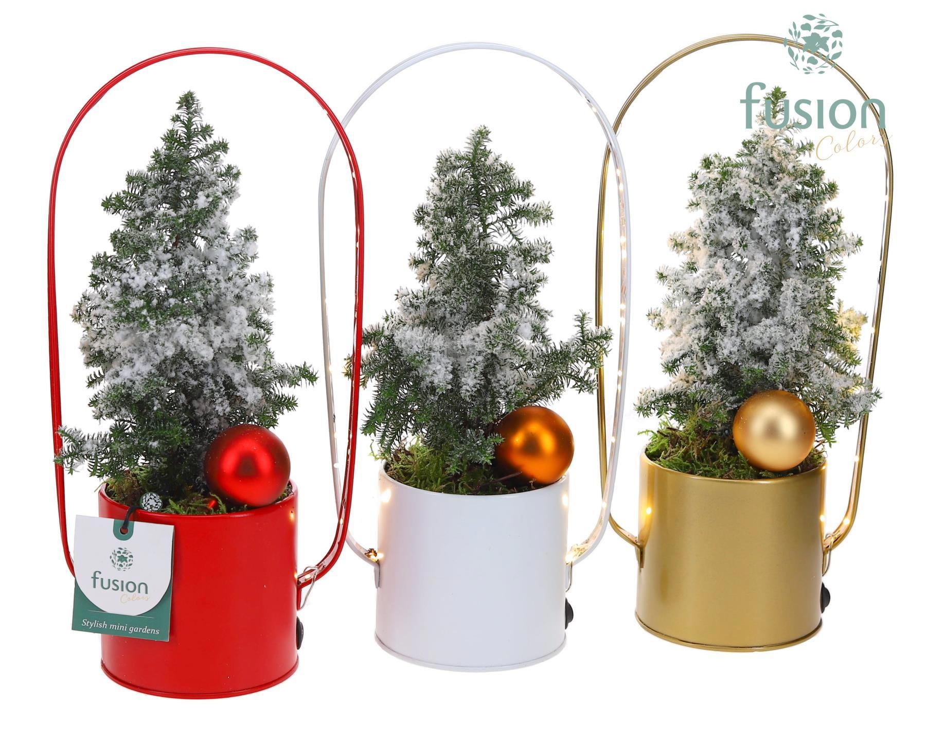 Led planter zink boog Kerst met Top Point, D 9 cm