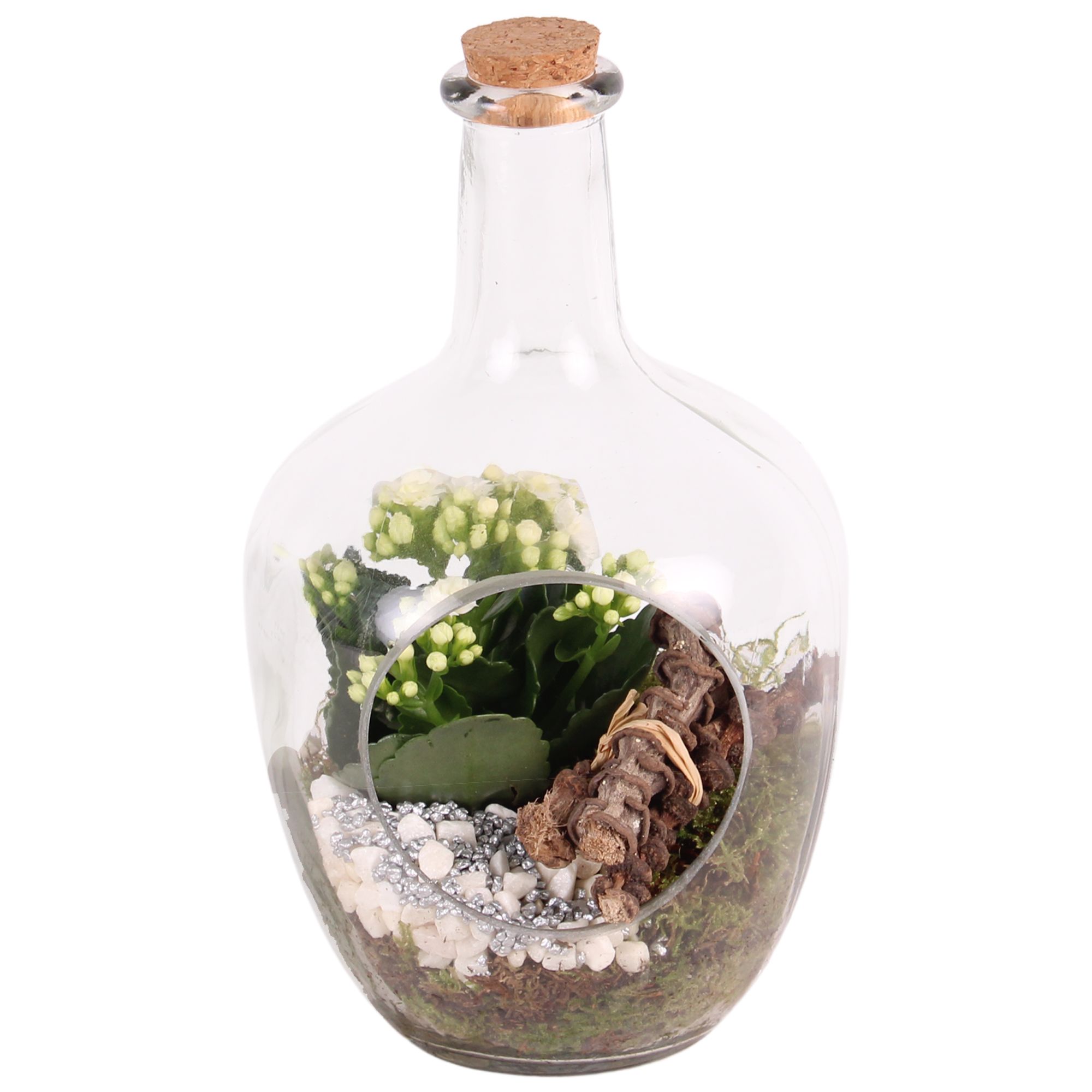 Yearround Arr. Glass Vase with Hole Ø15cm 1PP, D 15