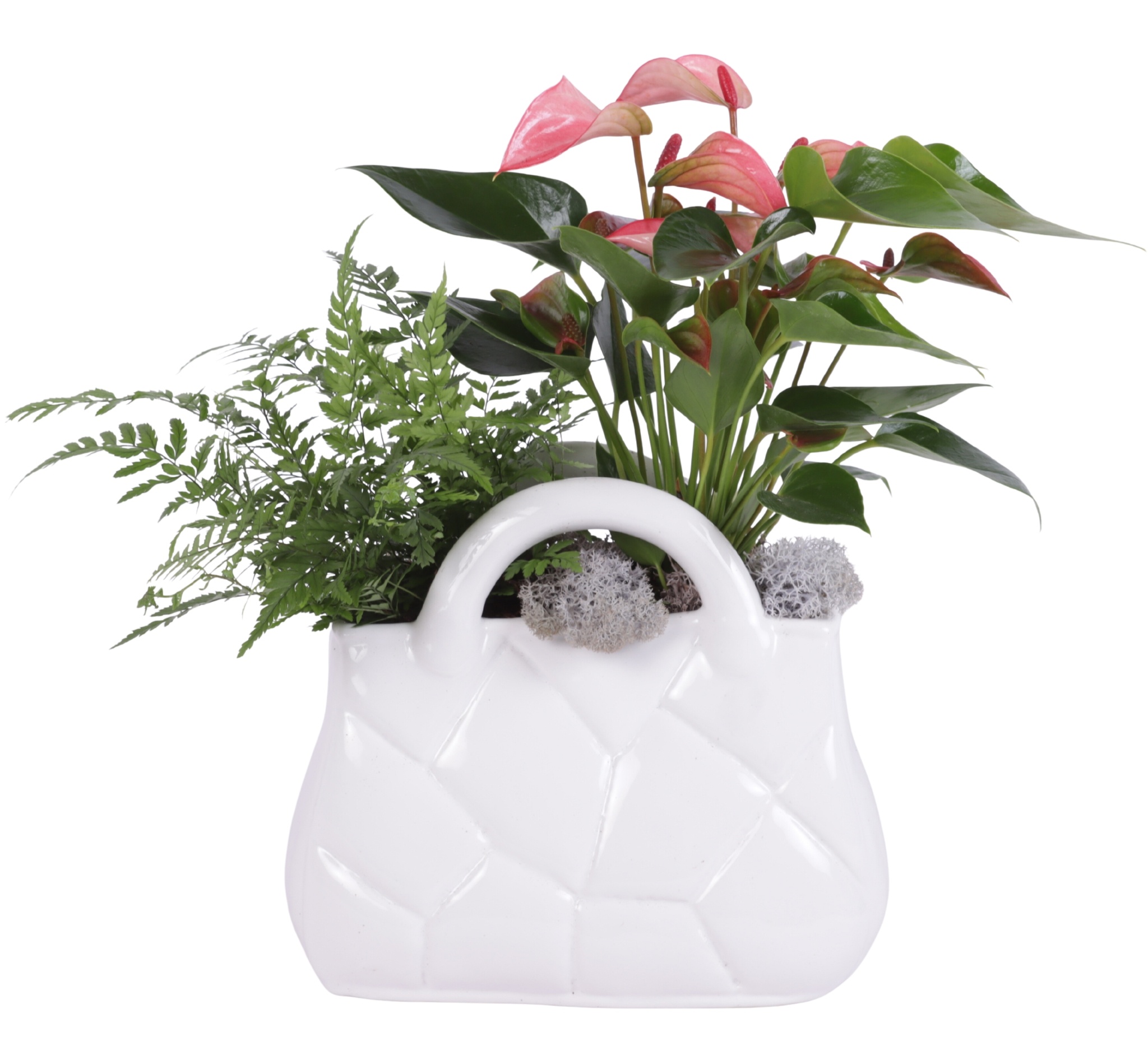 Yearround Arr. Indoor Ceramic Designer Handbag White Ø22cm 2PP, D 20
