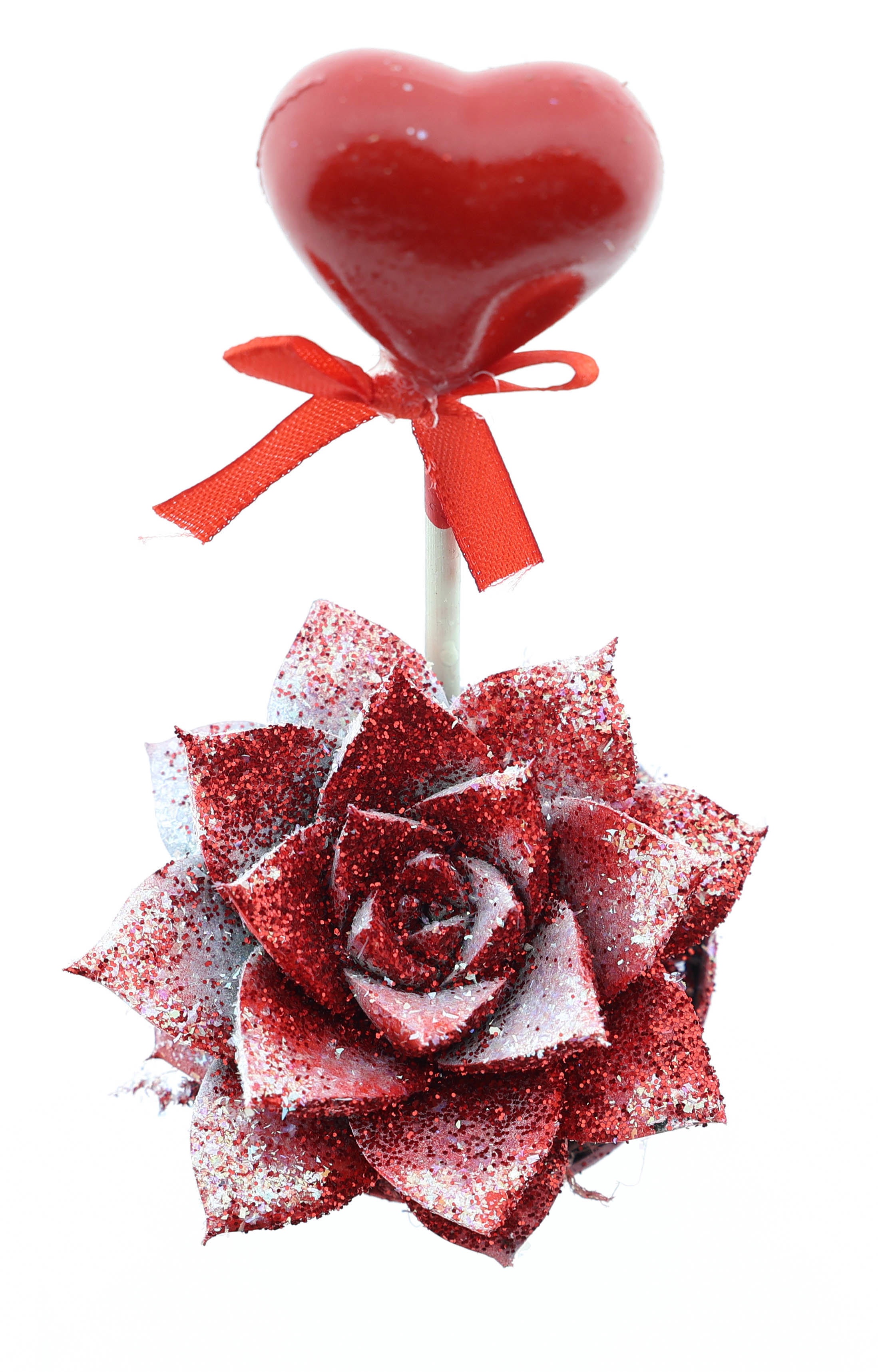 Purper valentine rood/wit glitter, D 5,5