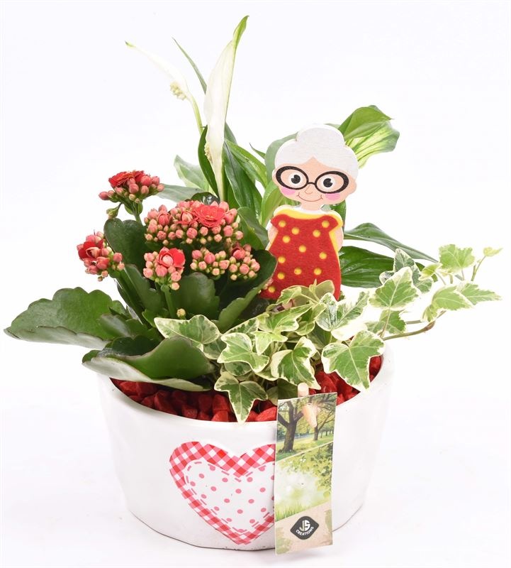 Keramiek schaal met hart 16cm, D 15