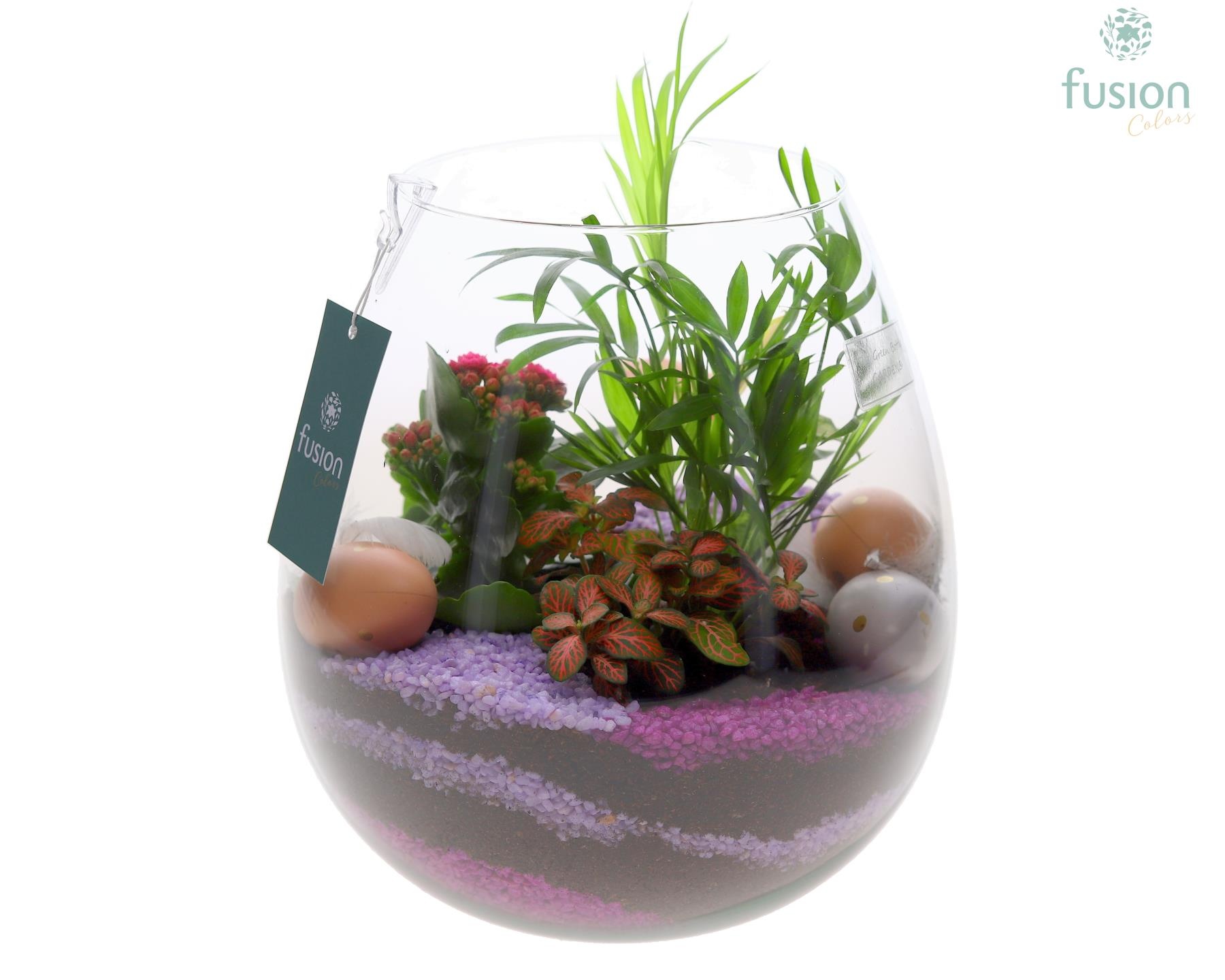 Green Bottle Abby Large met Pasen arrangement, D 24