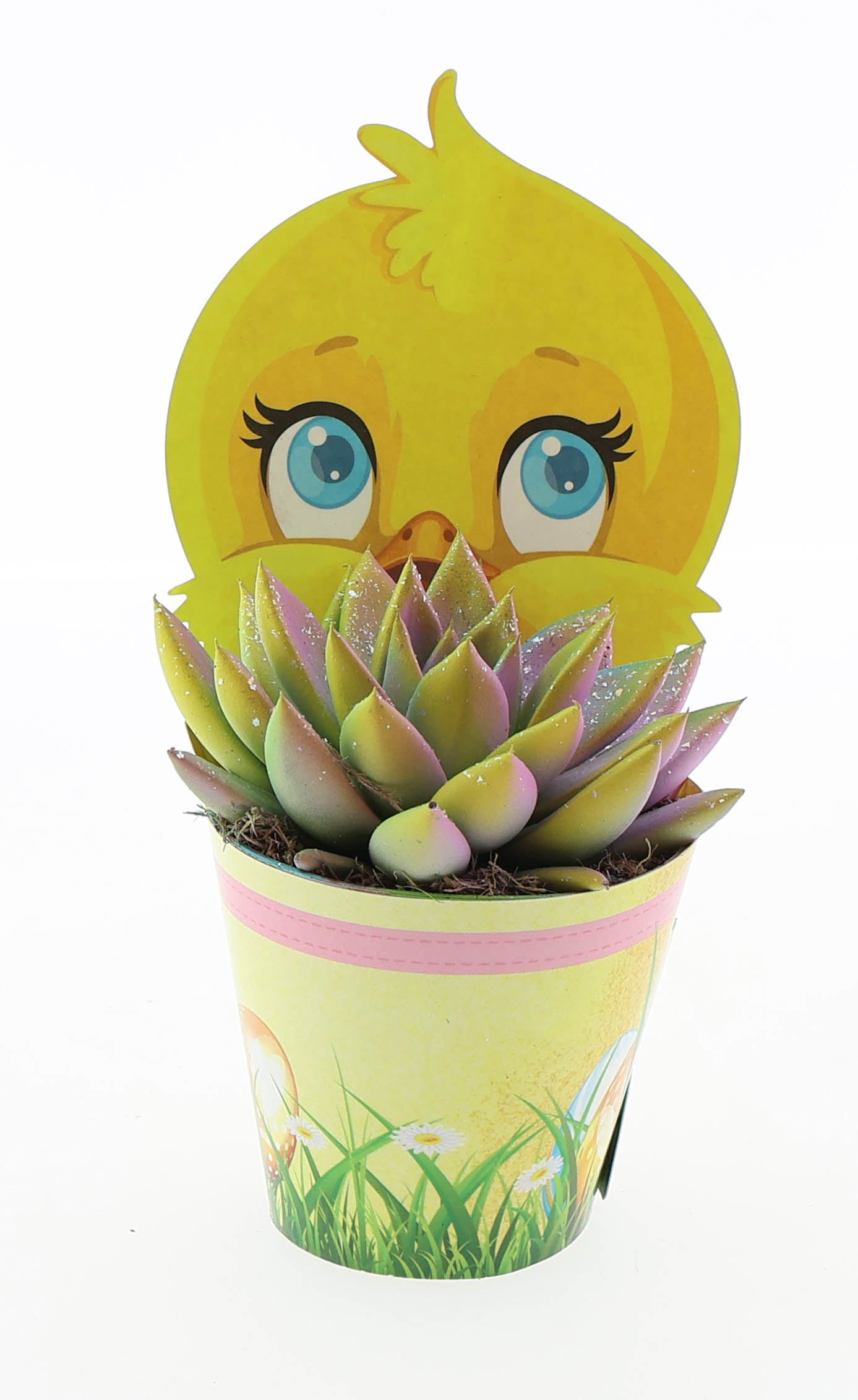 Potcover kuiken multi glitter mix, D 8,5