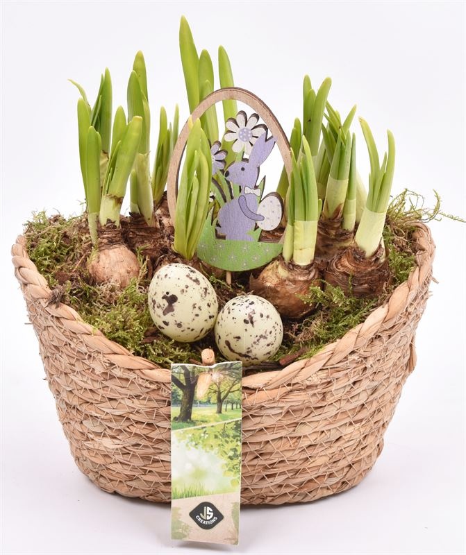 Jute mand ovaal 19x14cm, D 18