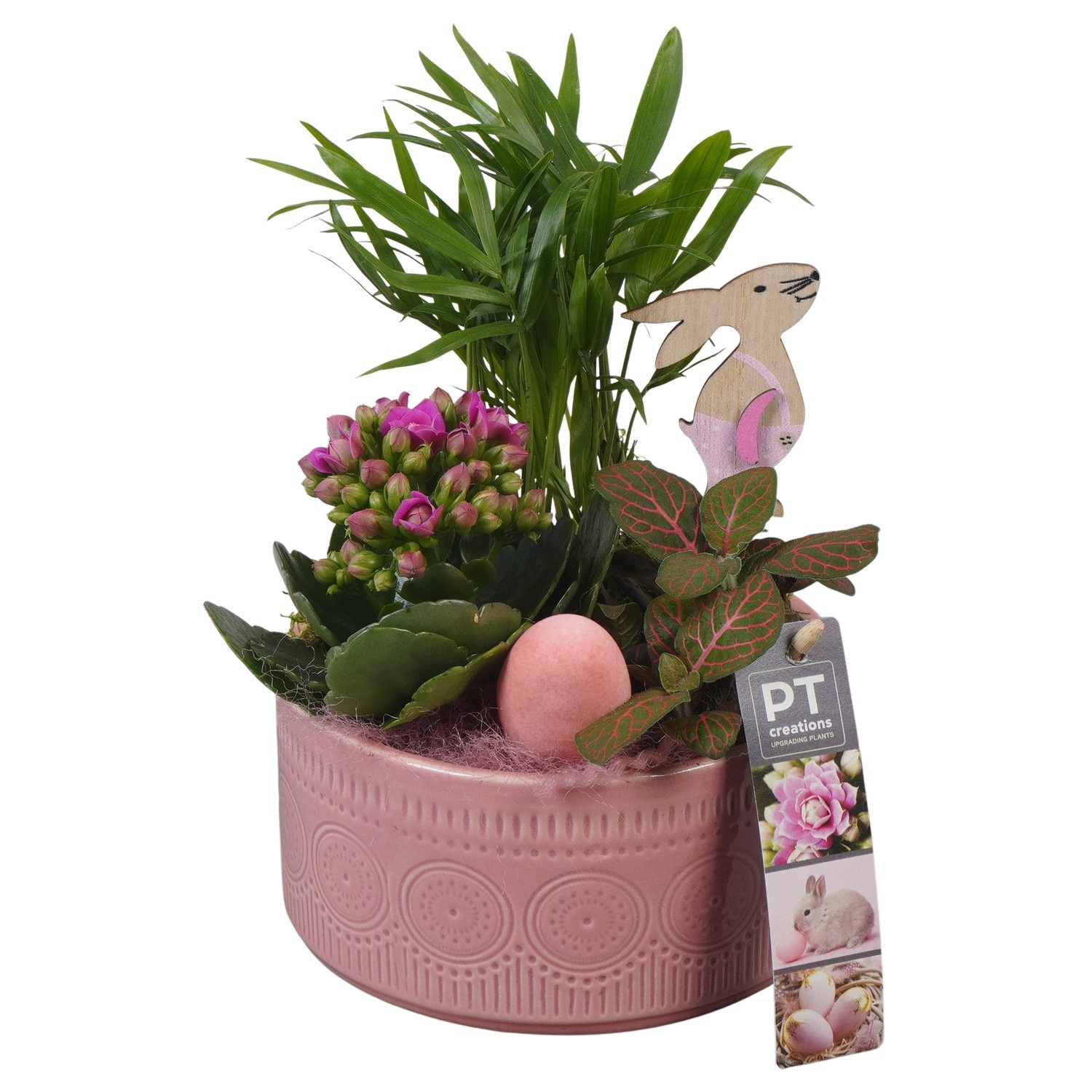 PTPB6471 Arrangement Easter in keramiek schaal, D 15