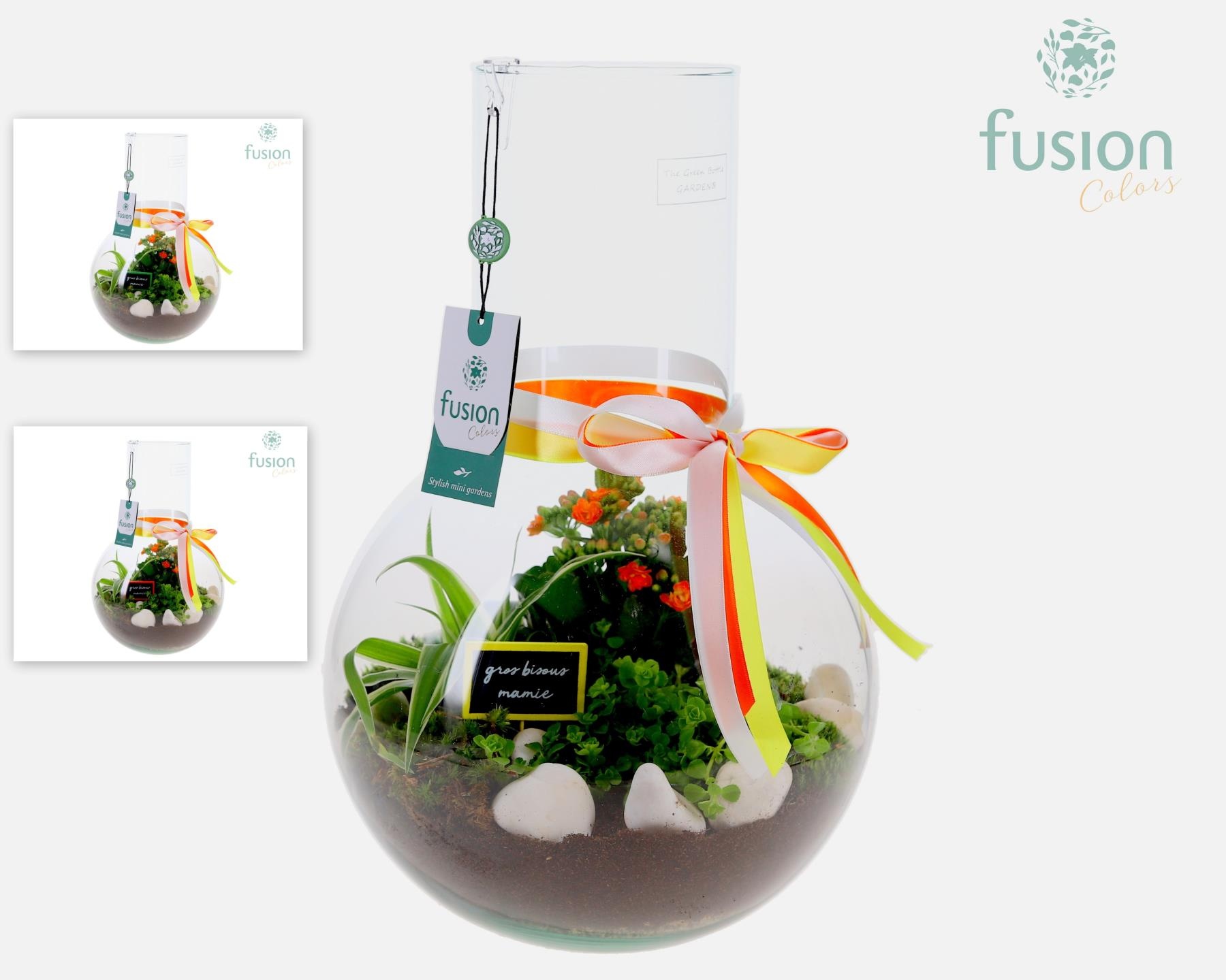 Green Bottle Suzanne Large met Grootmoederdag arrangement, D 26