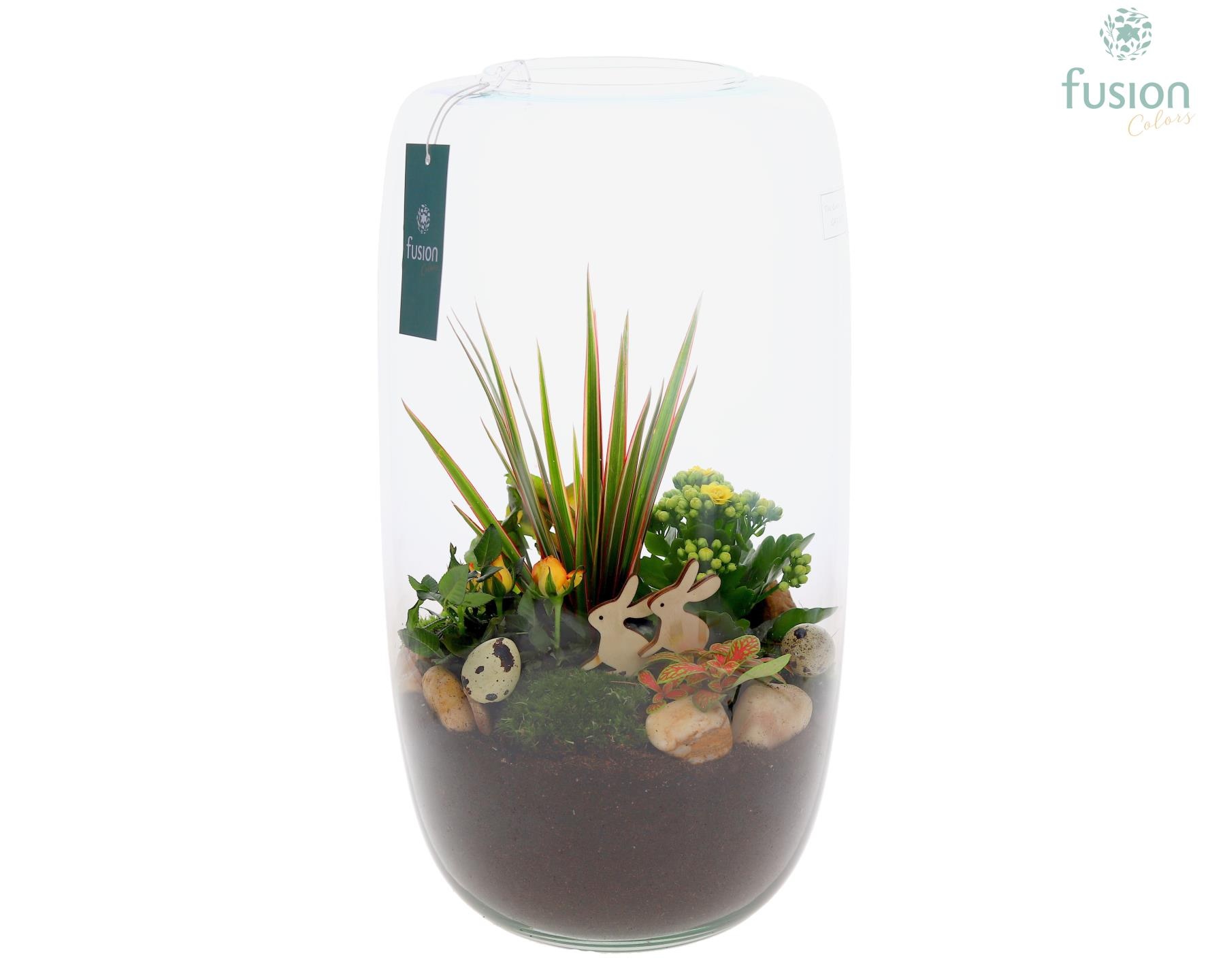 Green Bottle Isabella XXLarge Pasen met arrangement, D 23