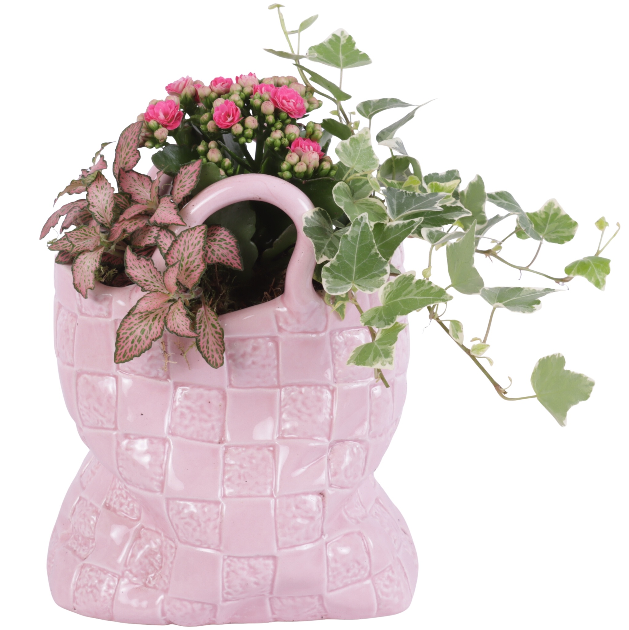 Yearround Arr. Indoor Ceramic Designer Handbag Pink Ø17cm 3PP, D 17