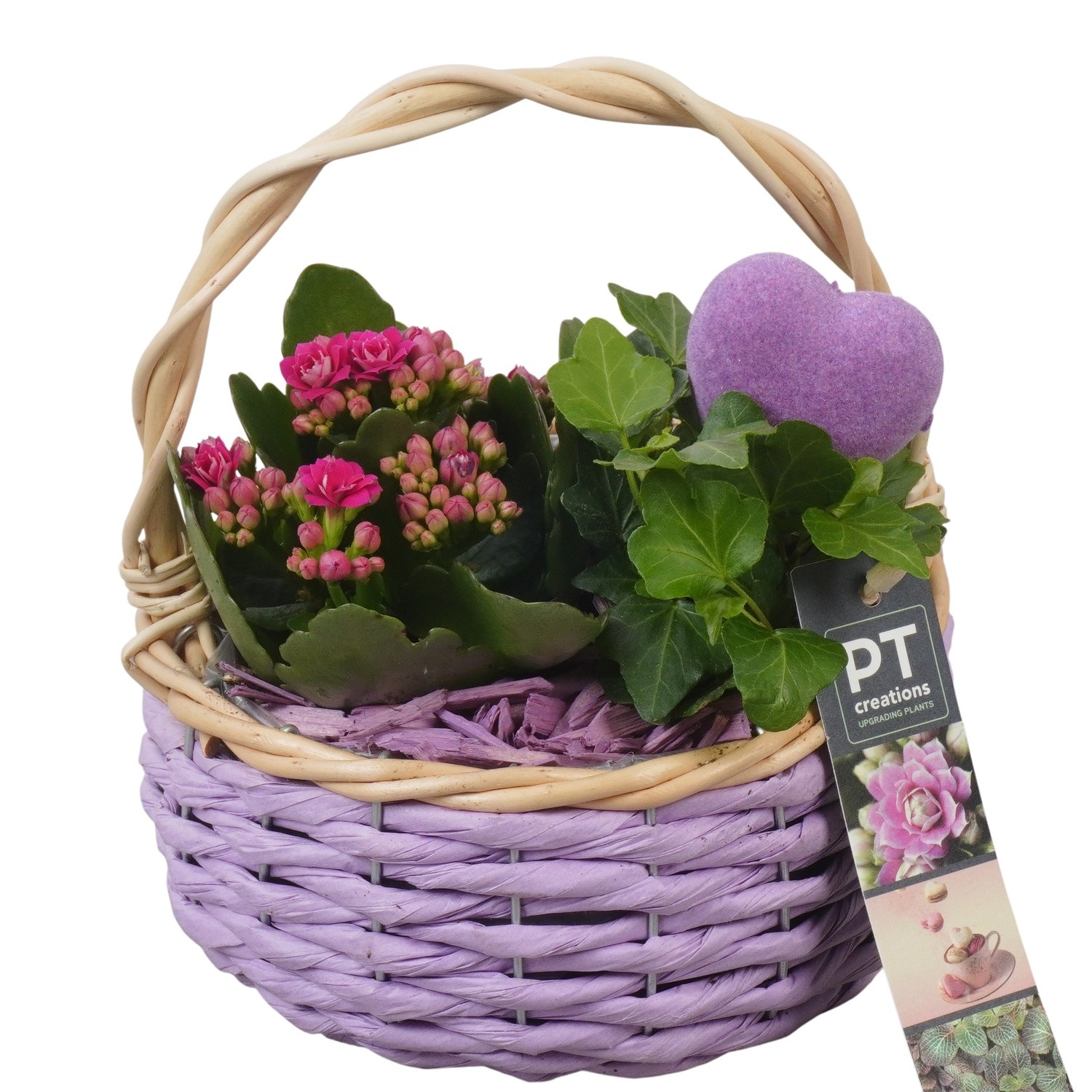 PTVMB2320 Arrangement Valentines-Mothersday in riet mand, D 15