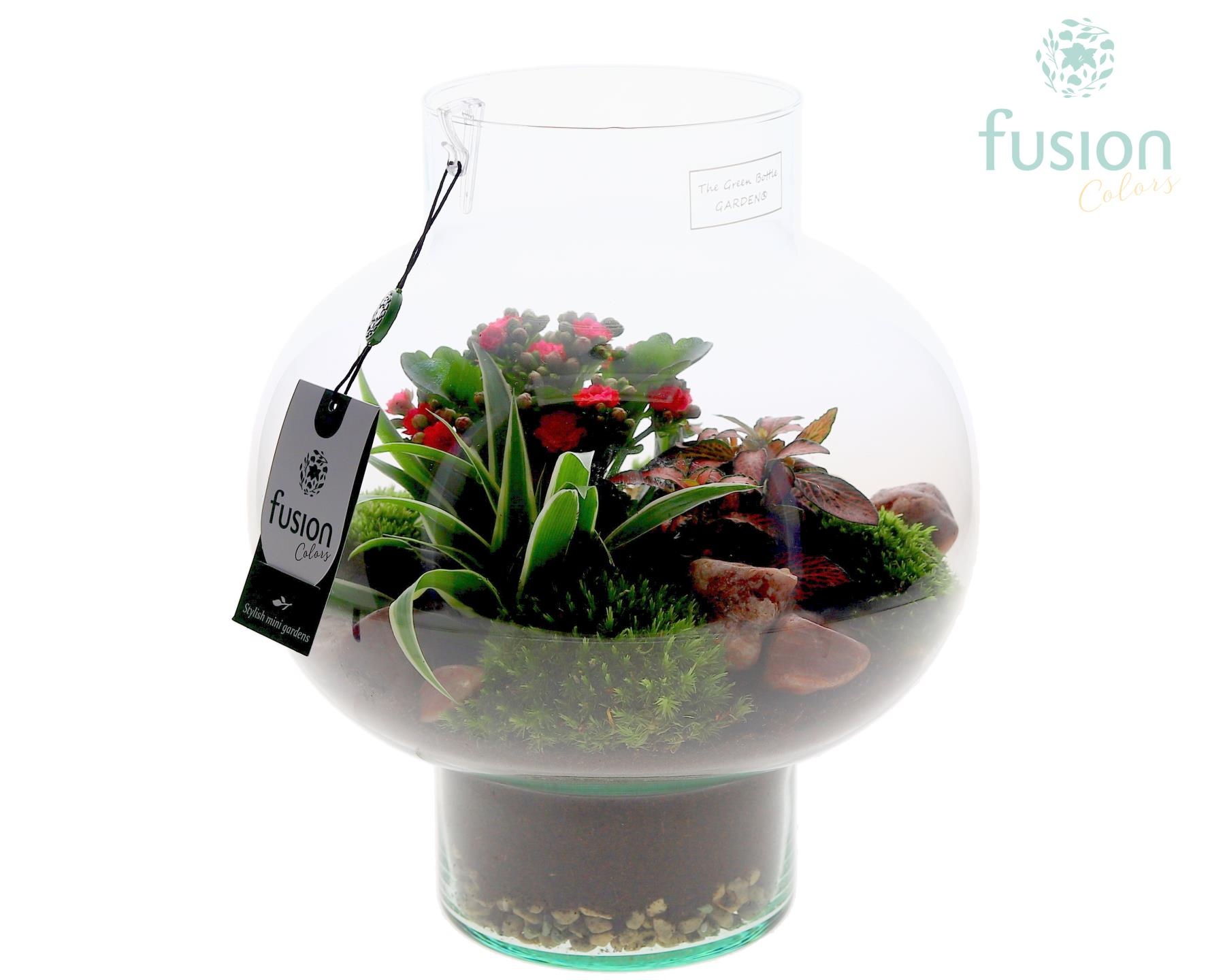 Green Bottle Laura Medium met arrangement, D 26