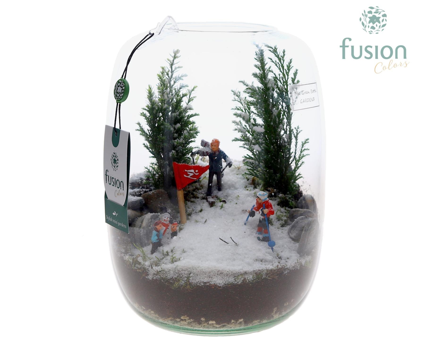 Green Bottle Isabella Large Kerst met arrangement, D 19
