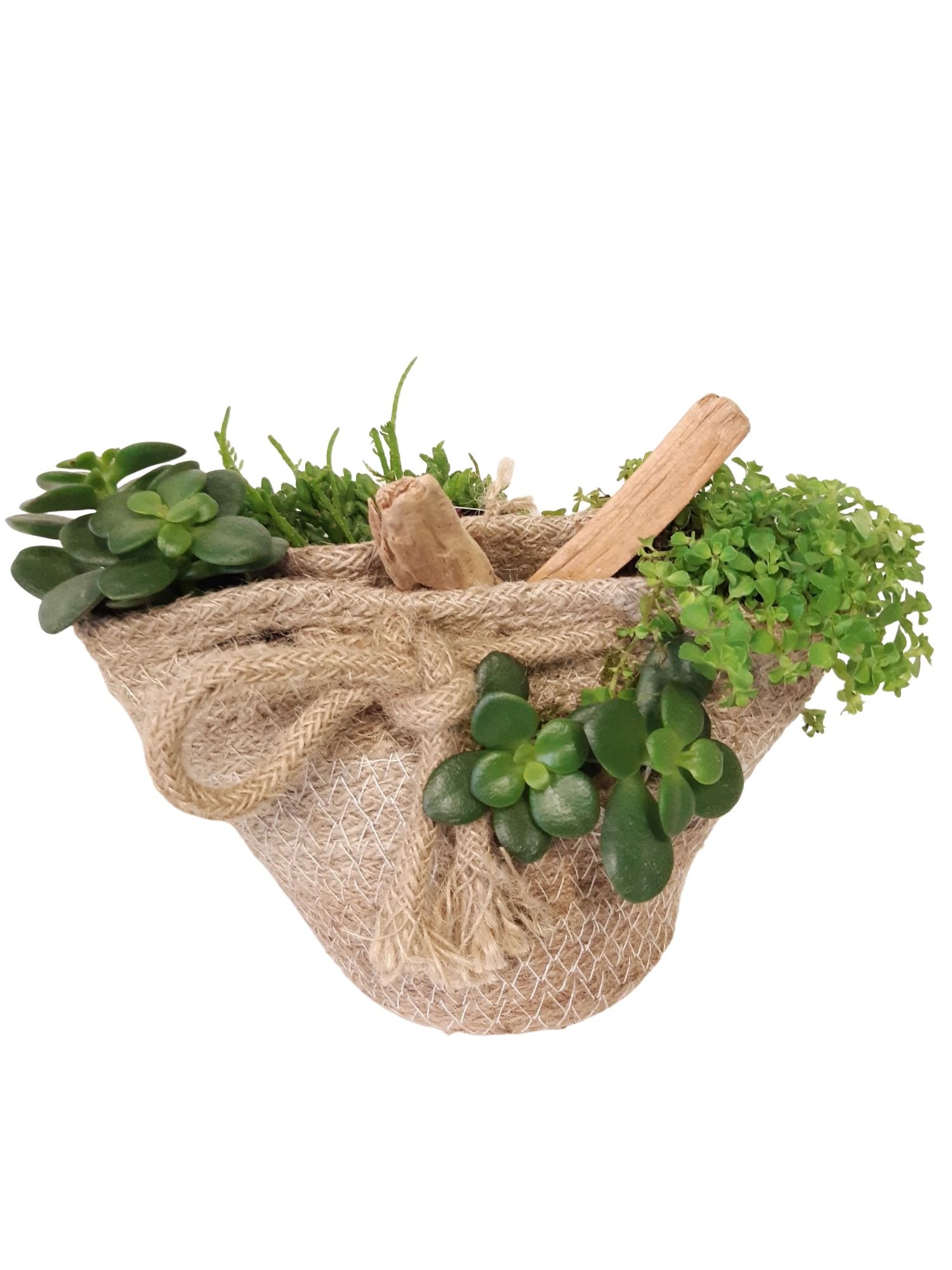 JMW14/20 Jute mand Wrapped D20/14cm mini gr.mix, D 20