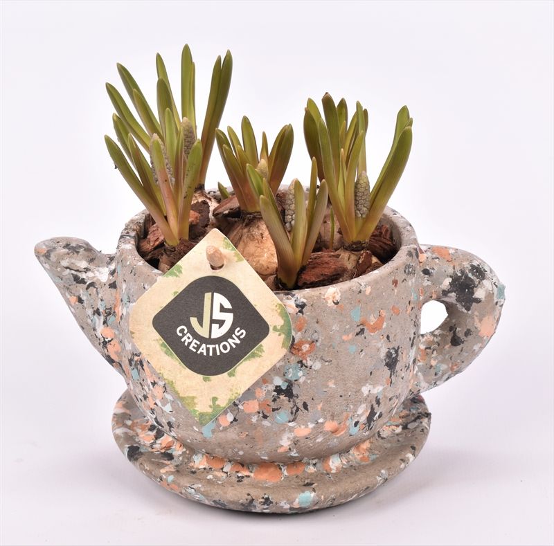 Cement theepot 16cm, D 16