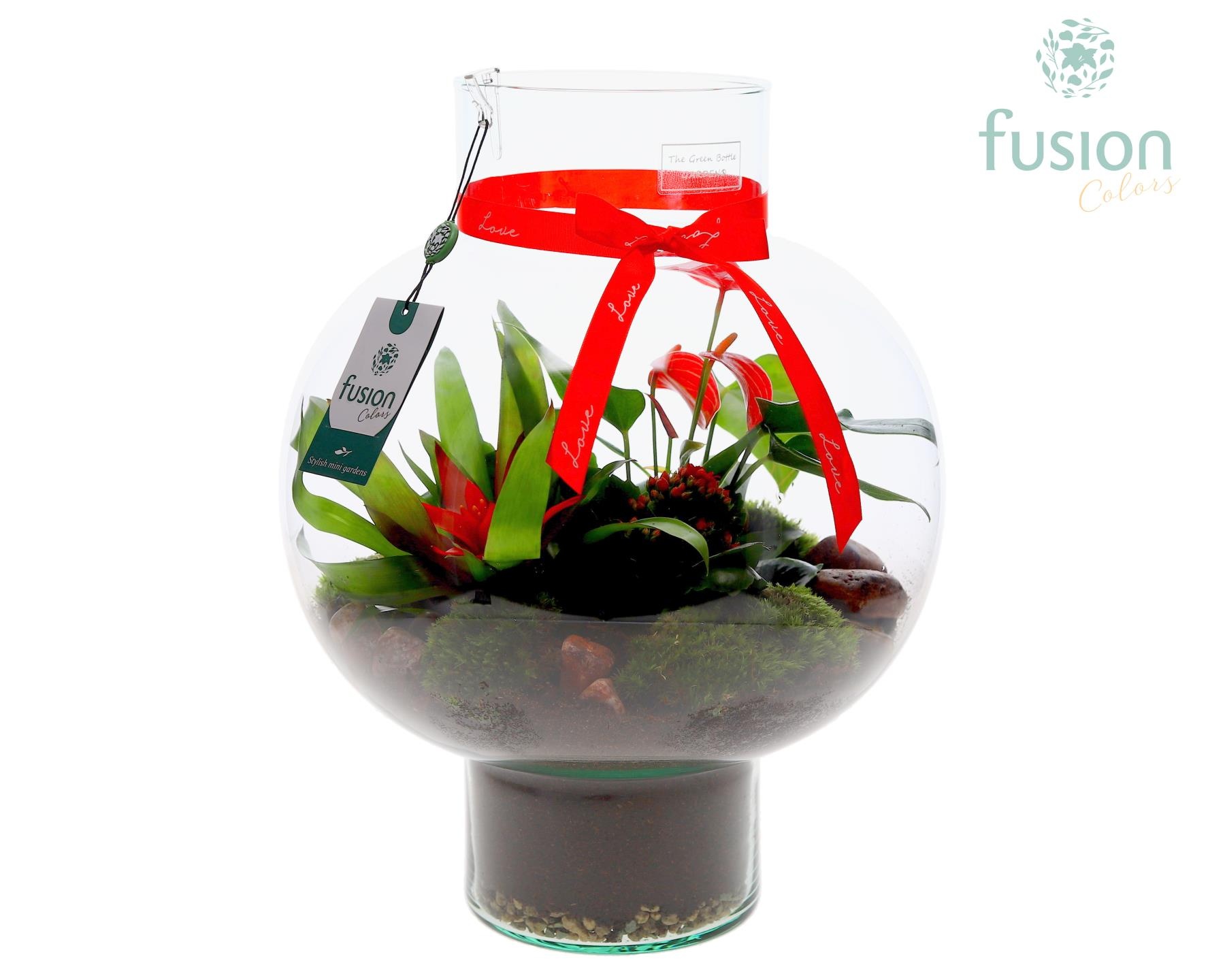 Green Bottle Laura Large met Love arrangement, D 31