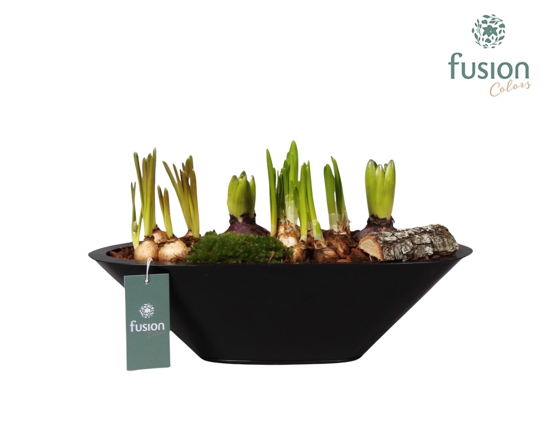 Metalen bootvorm pot met, D 35