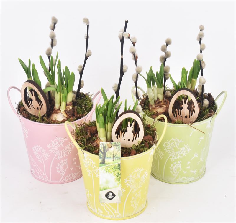 Zink emmer decor 12cm, D 13