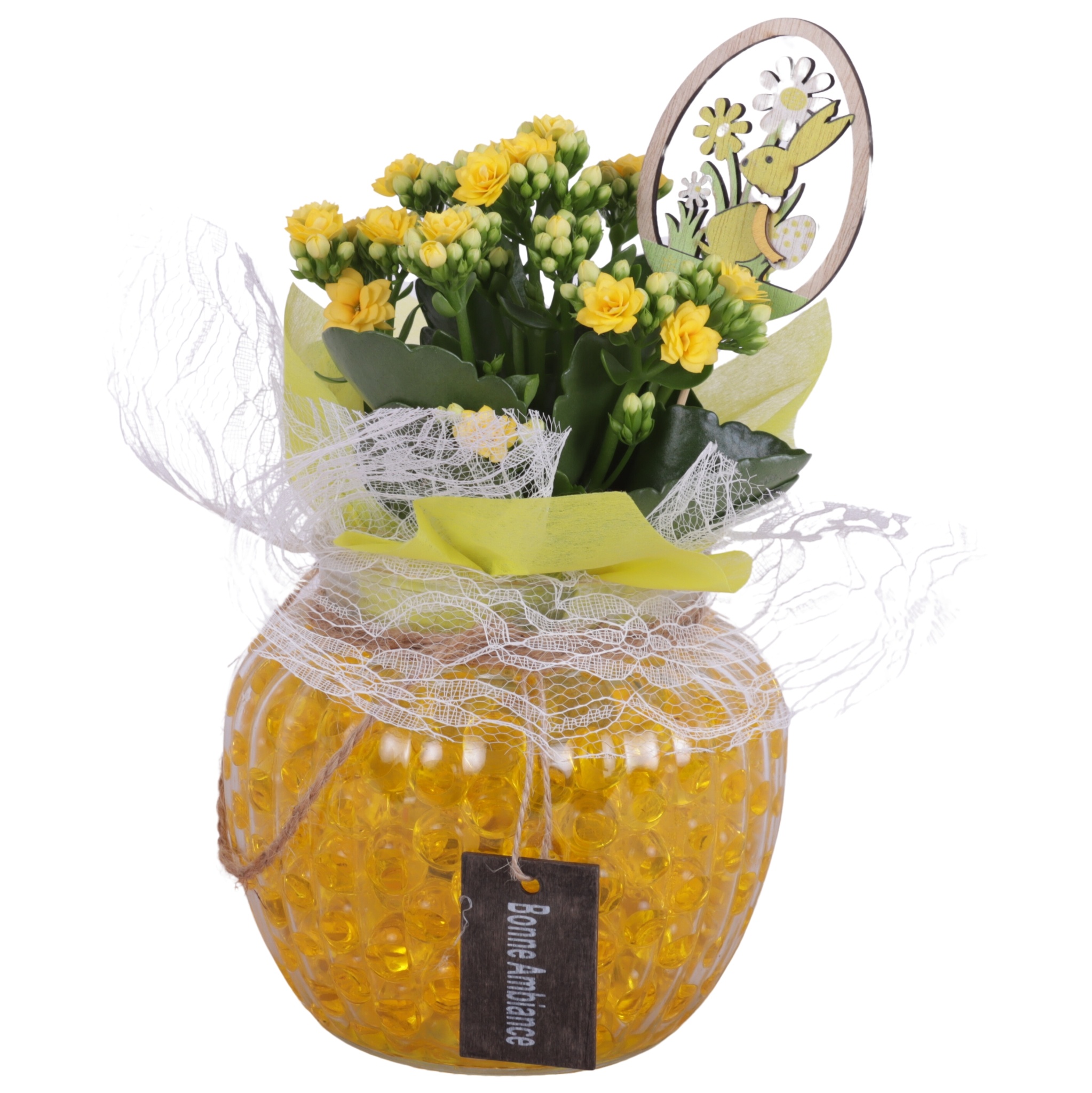 Easter Arr. Indoor Glass Round Relief Ø15cm 1PP, D 15