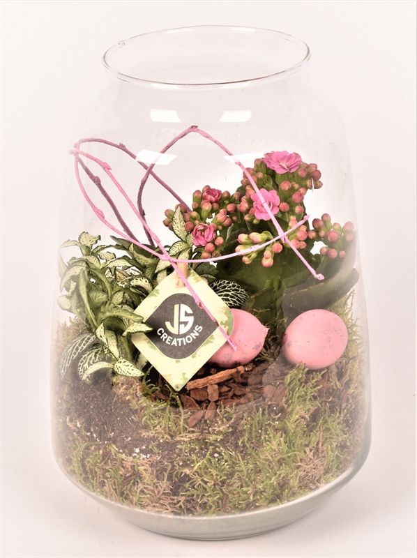 Glas cilinder Zef met hals 16cm, D 16