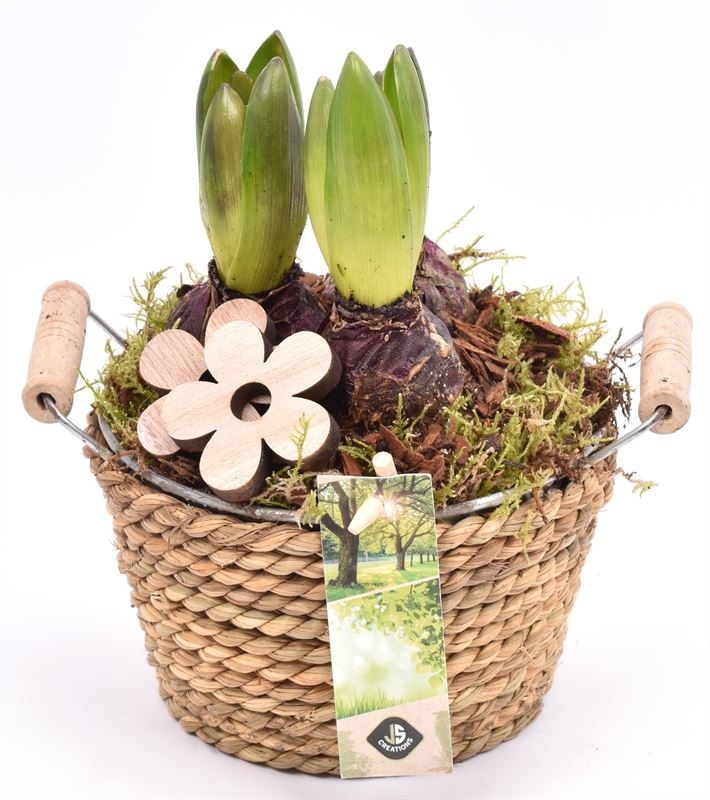 Touw met zink schaal 15cm, D 15