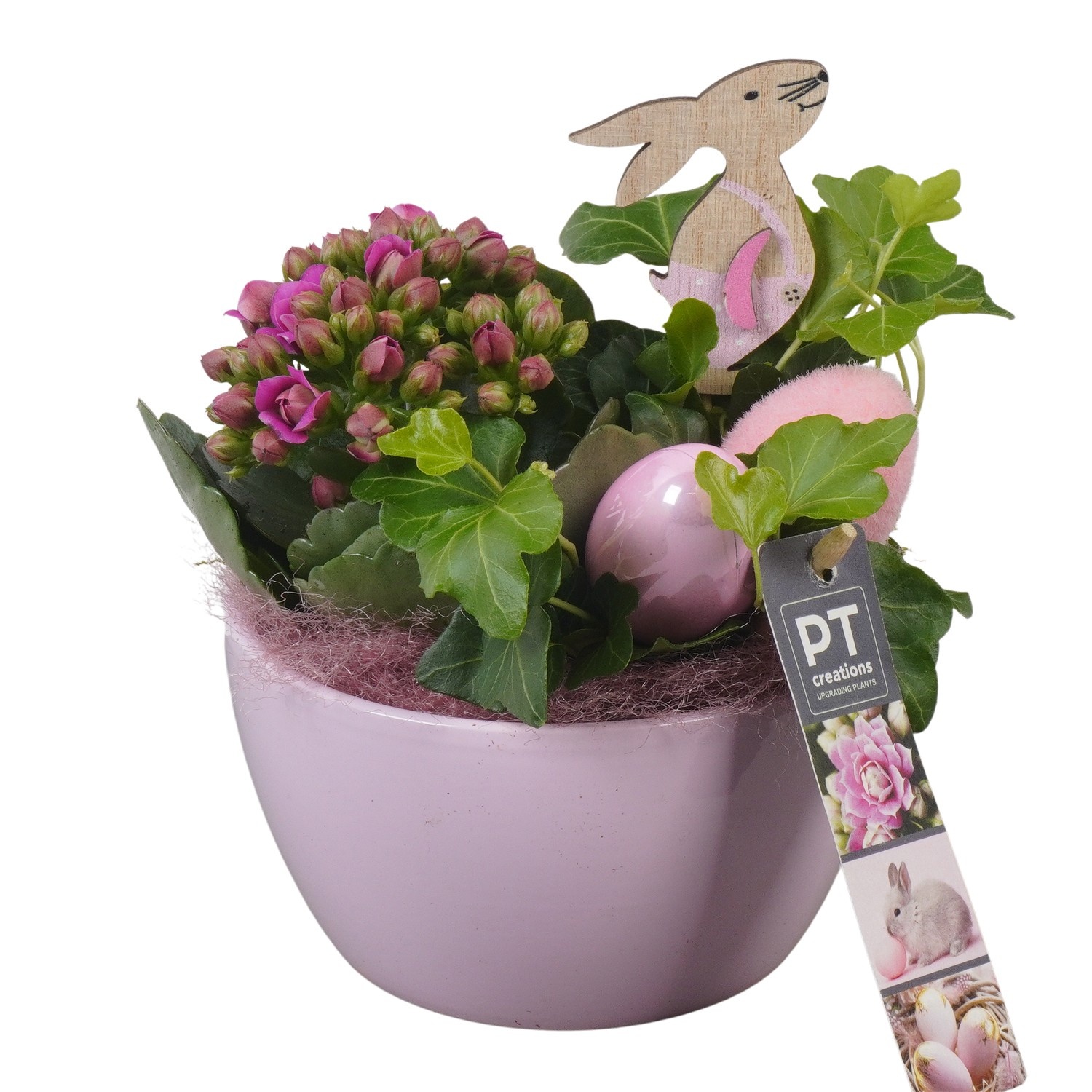 PTPB6520 Arrangement Easter in keramiek schaal, D 14