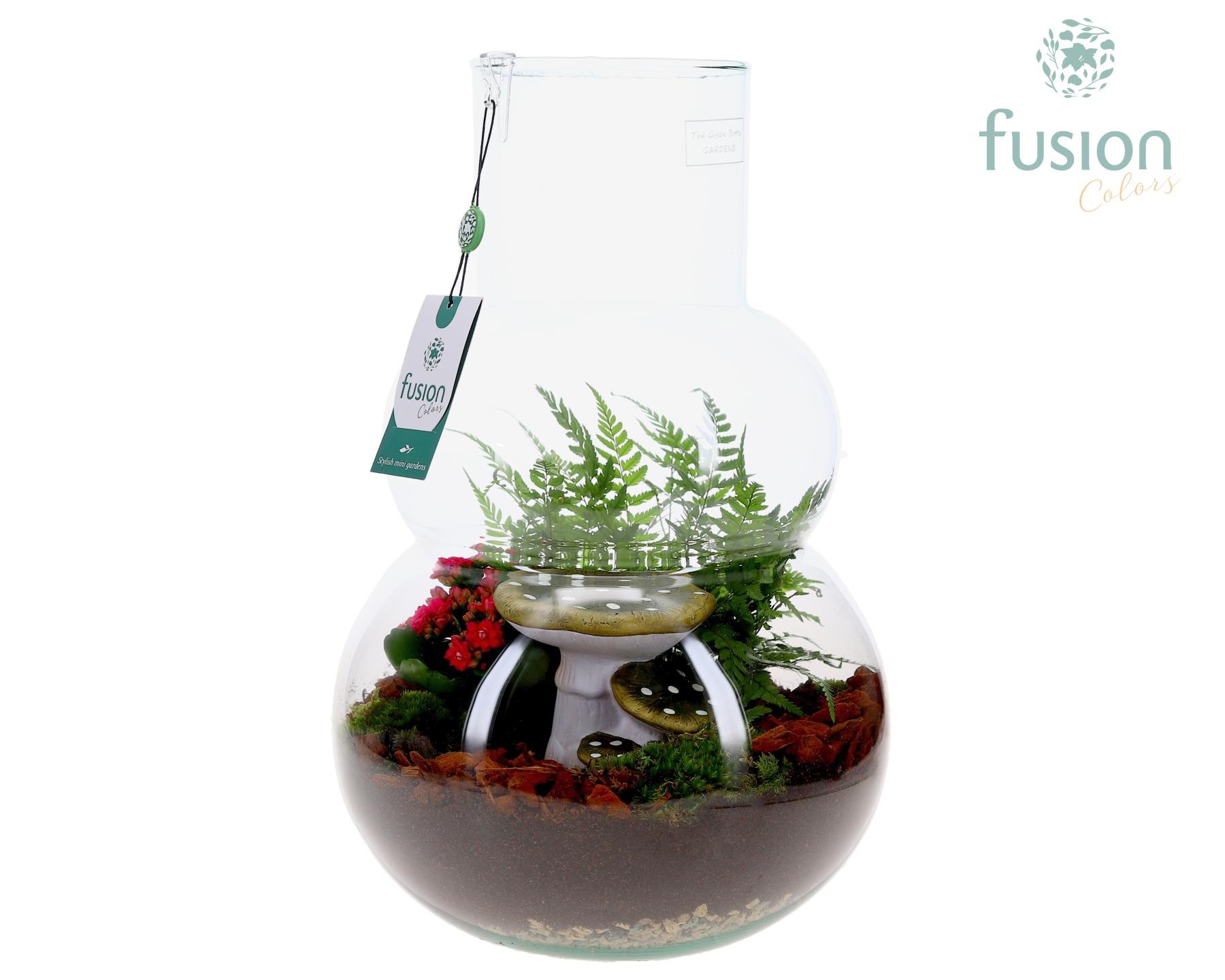 Green Bottle Olaf Large met Herfst arrangement, D 26