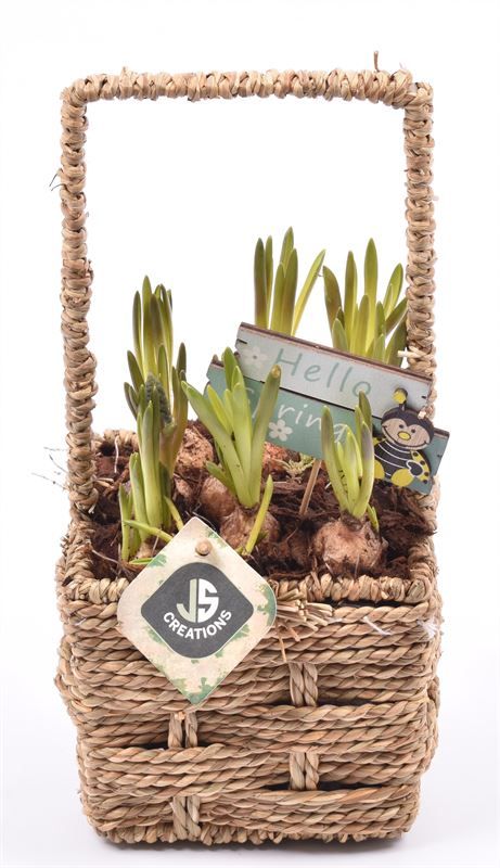 Touw mand vierkant 12,5x12,5cm, D 13