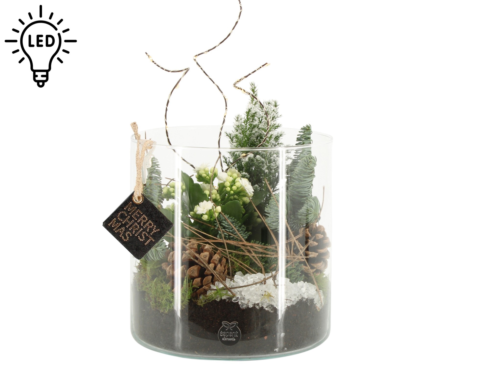 61714: X-mas arrangement met LED, D 19