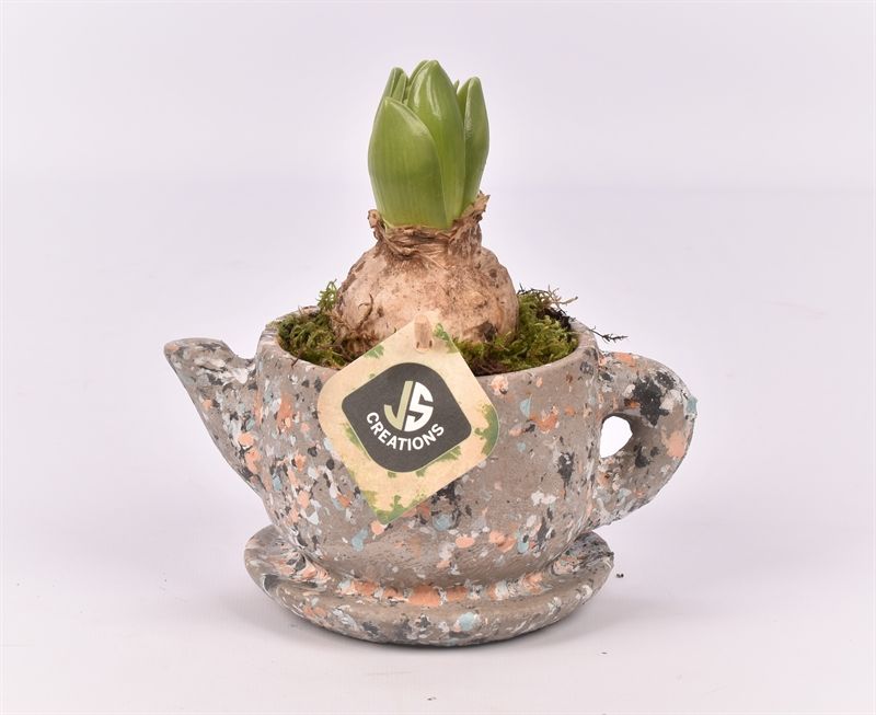 Cement theepot 16cm, D 16