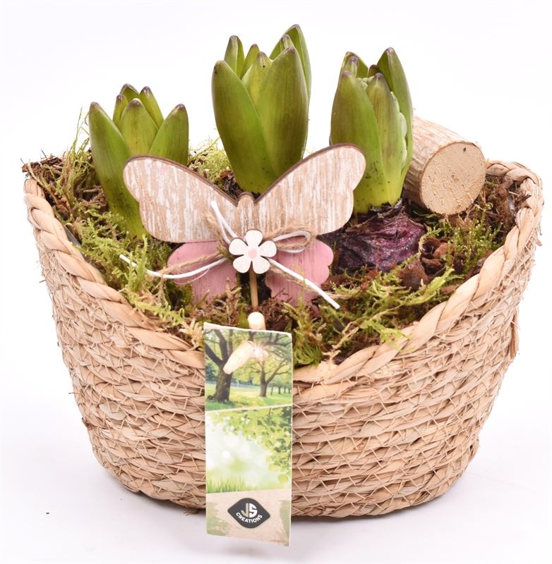 Jute mand ovaal 19x14cm, D 18