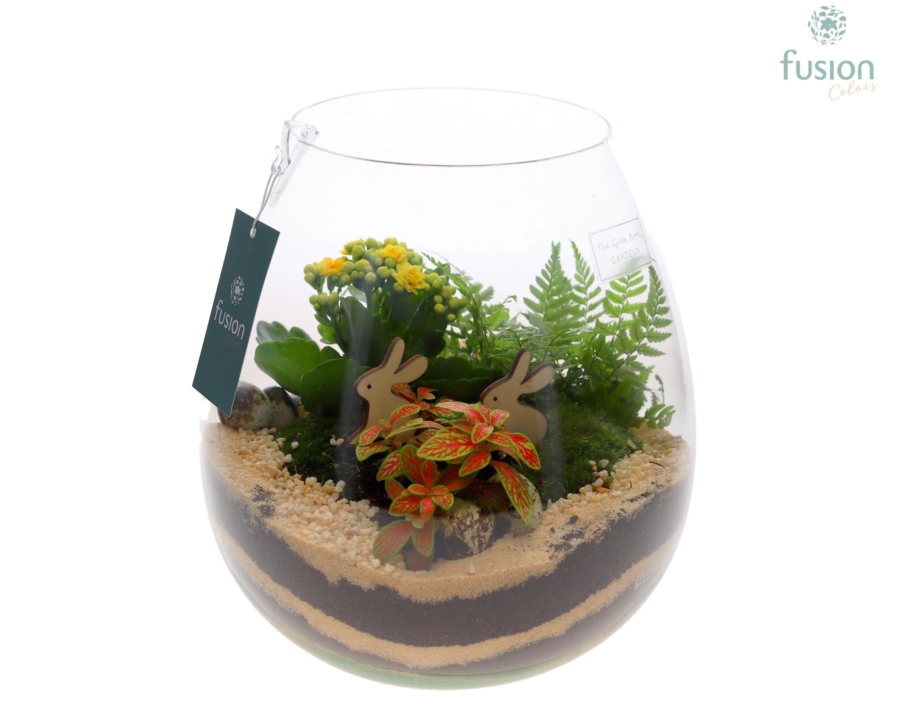 Green Bottle Abby Large met Pasen arrangement, D 24