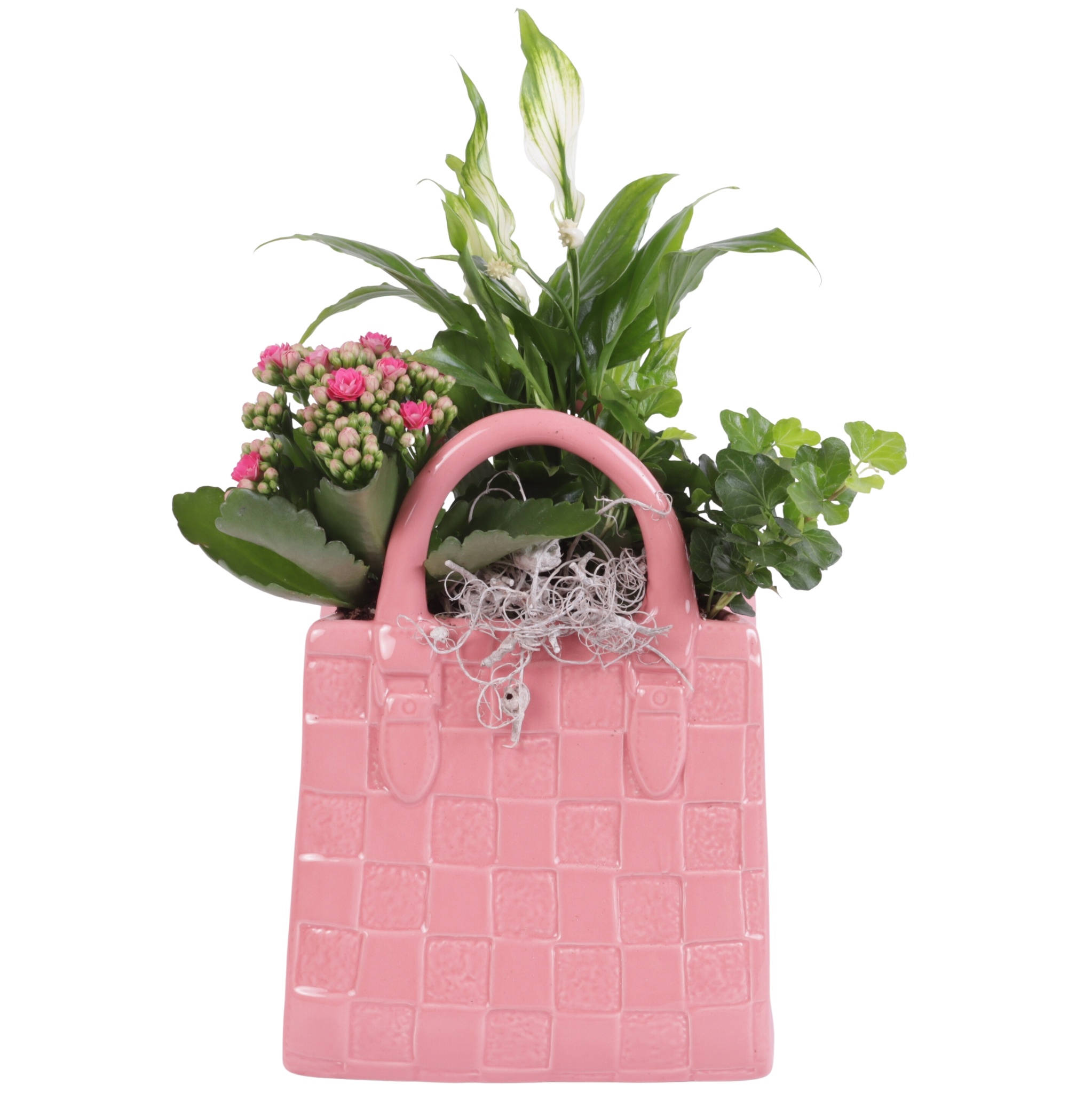 Yearround Arr. Indoor Ceramic Designer Handbag Pink Ø18cm 3PP, D 18