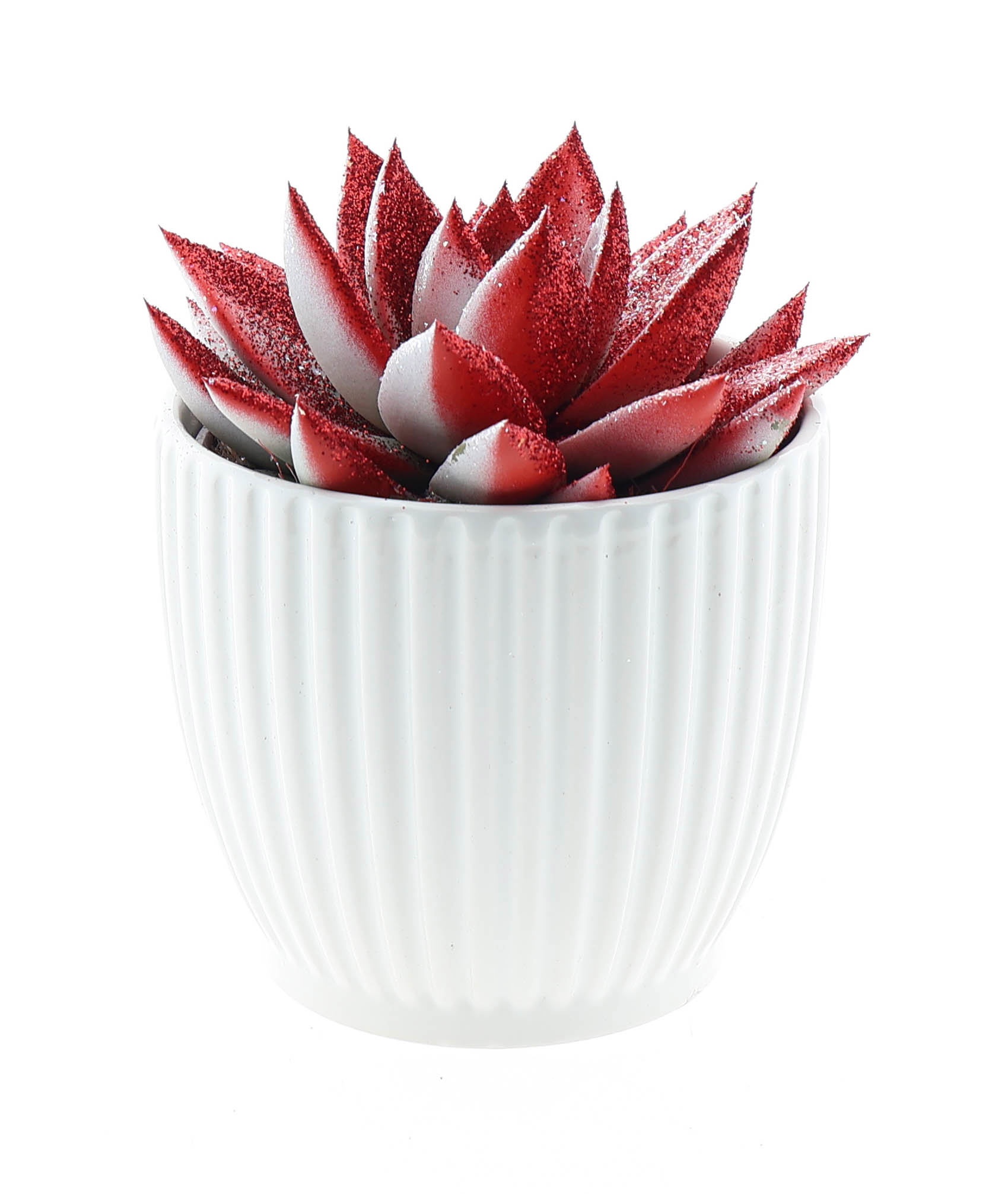 Design pot miranda rood/wit glitter, D 12